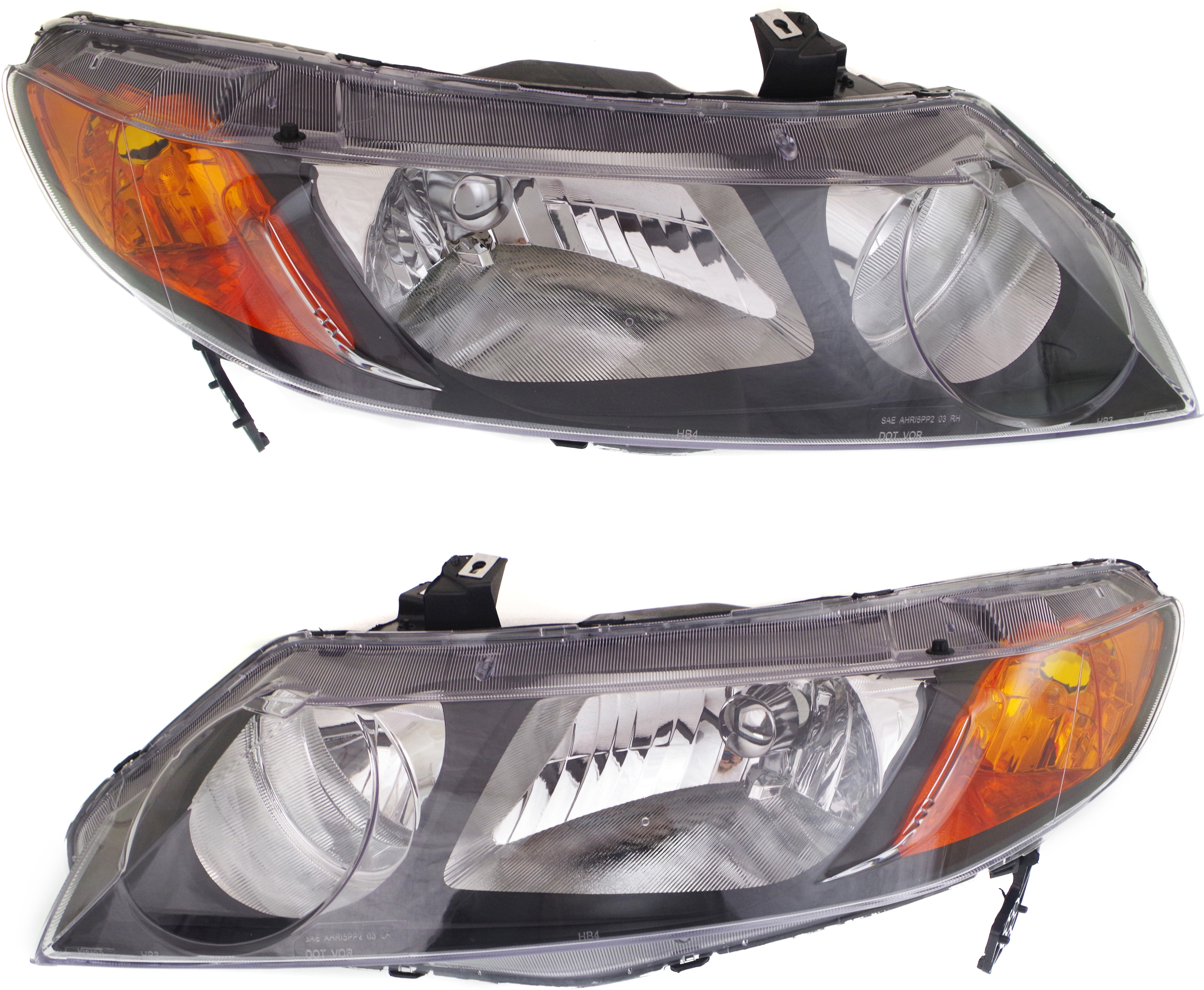 AM CIVIC 06-08 HEAD LAMP RH AND LH Lens and Housing Halogen Exc. Hybrid Model Sedan SKU SET H100159 Partslink HO2502125 HO2503125 OEM 33101SNAA02-33151SNAA02