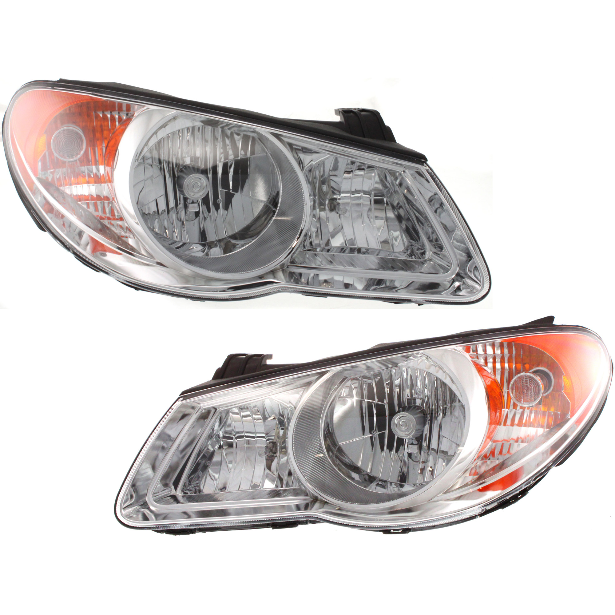 AM ELANTRA 07-09 HEAD LAMP RH AND LH Assembly Halogen CAPA SKU SET H100163Q Partslink HY2502138C HY2503138C OEM 921012H050-921022H050