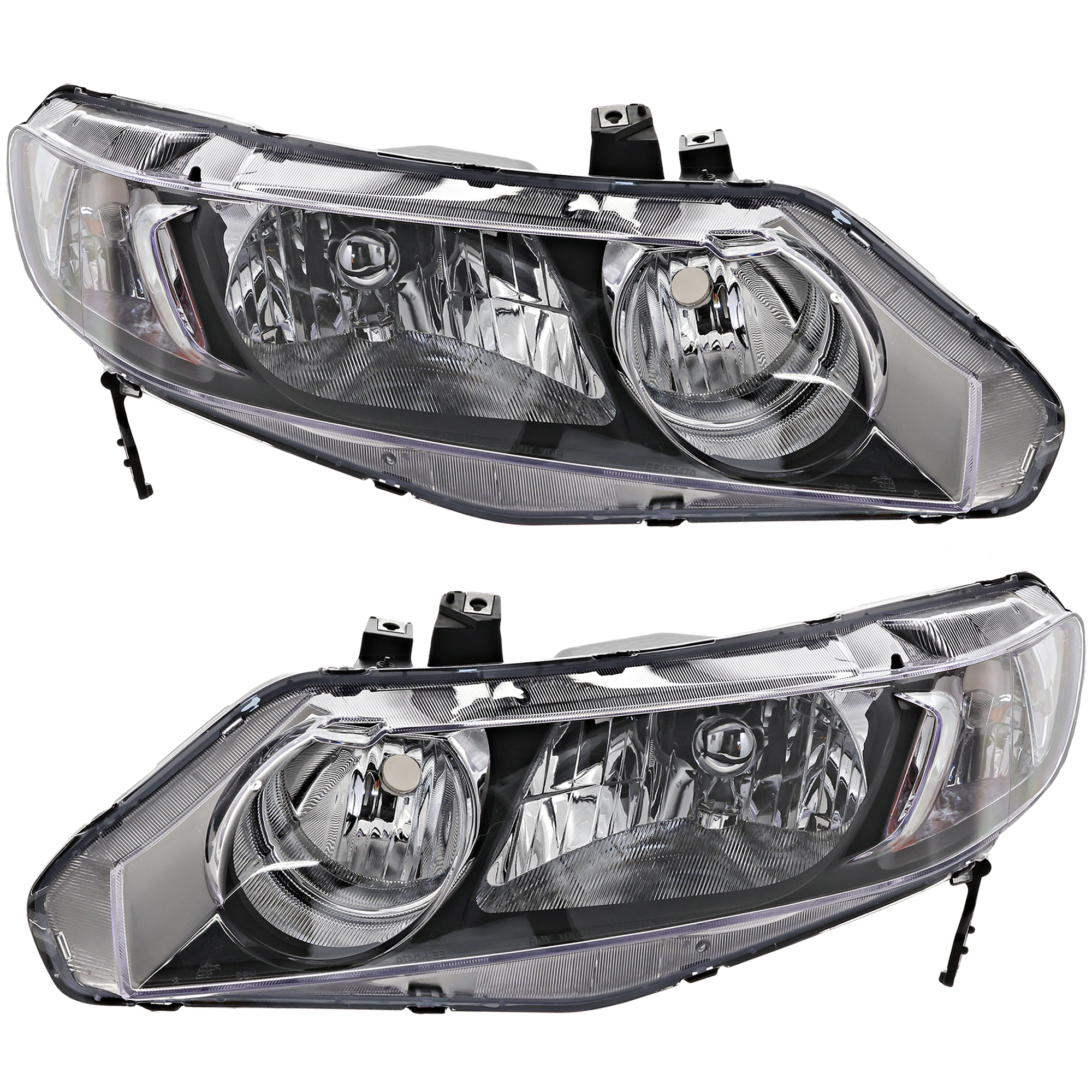 AM CIVIC 06-11 HEAD LAMP RH AND LH Lens and Housing Halogen Sedan Inc. 06-11 Hybrid Model SKU SET H100167 Partslink HO2502127 HO2503127 OEM 33151SNCA01-33101SNCA01