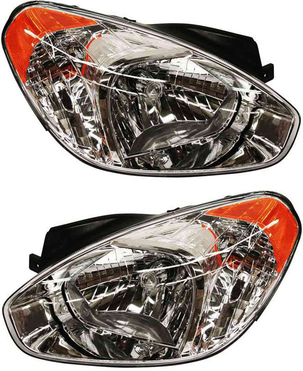 AM ACCENT 06-06 HEAD LAMP RH AND LH Assembly Halogen Sedan SKU SET H100187 Partslink HY2502137 HY2503137 OEM 921011E010-921021E010