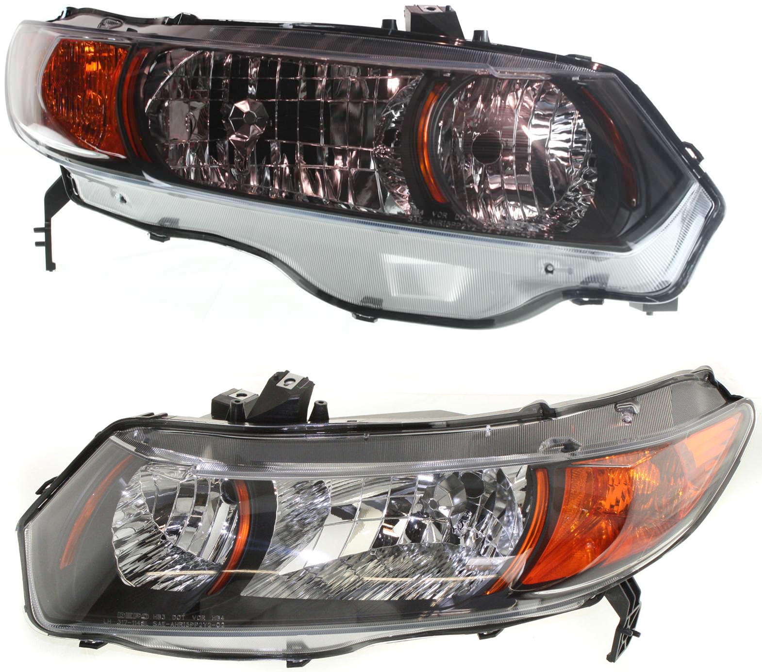 AM CIVIC 06-09 HEAD LAMP RH AND LH Lens and Housing Halogen 6 Speed Manual Trans Coupe SKU SET H100191 OEM 33151SVBA11-33151SVBA01-33101S
