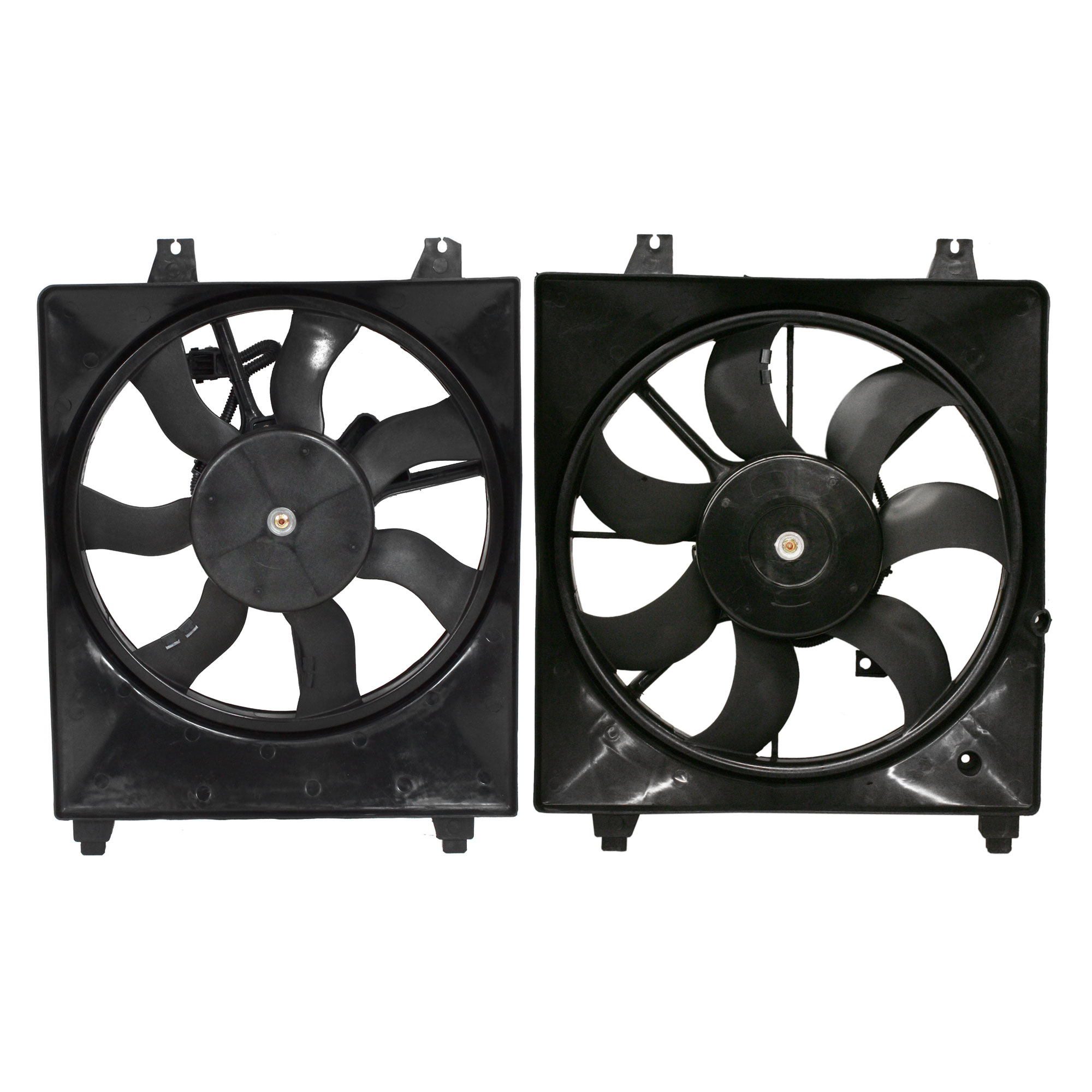 AM SANTA FE 07-09 RADIATOR AND A C CONDENSER FAN ASSEMBLY Single fan 2.7L Eng w o Towing Package 3.3L Eng SKU SET H190937 Partslink HY3115116 HY3115114 HY3115113 OEM 977302B000-977302B100-253802B1