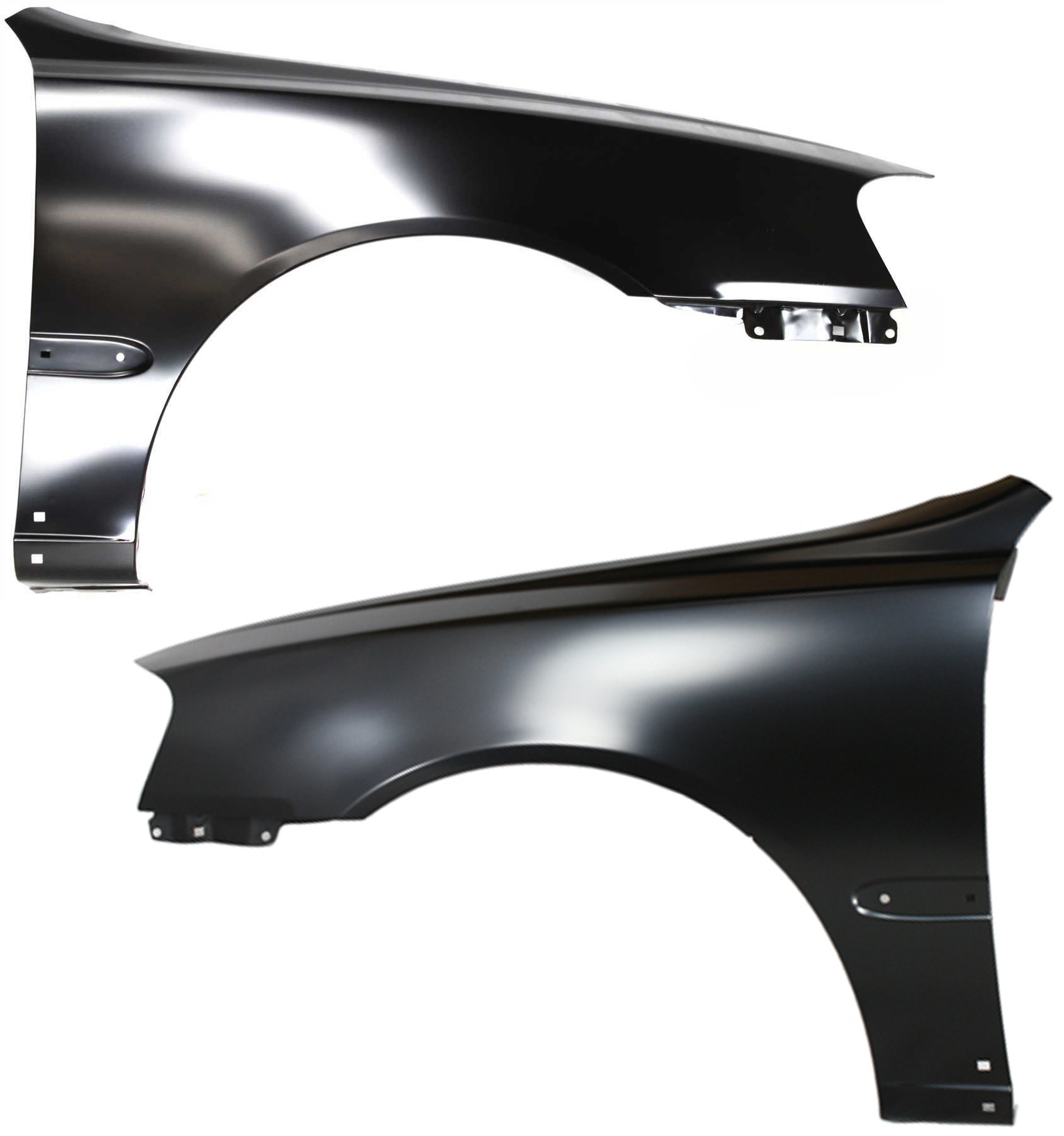 AM ACCENT 00-02 FRONT FENDER RH AND LH Primed w Body Side Molding Holes SKU SET H220111 Partslink HY1241127 HY1240127 OEM 6632125600-6631125600
