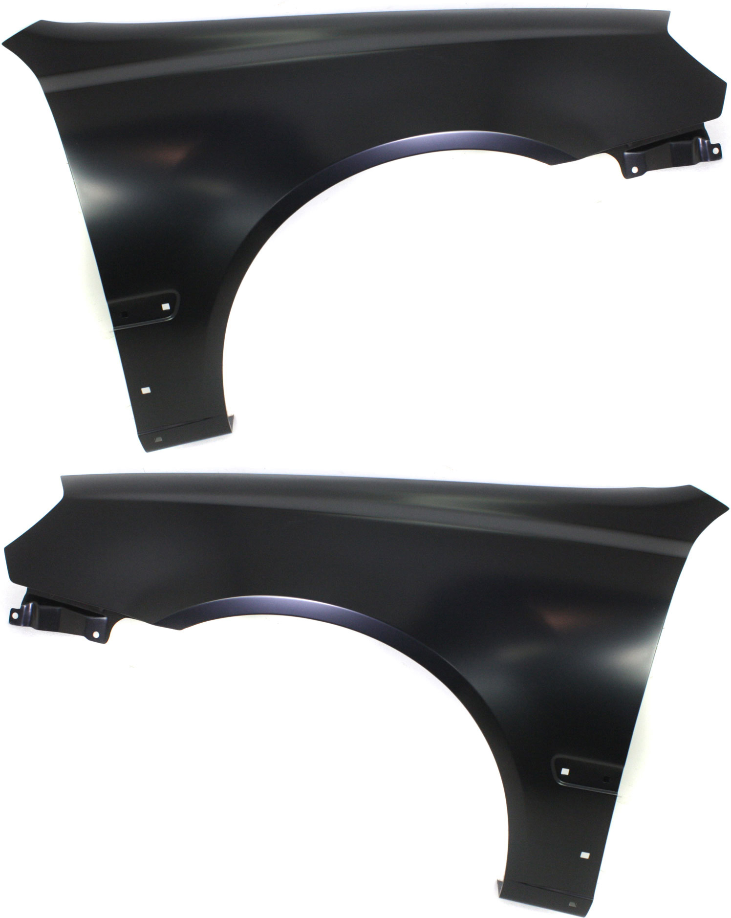 AM ACCENT 03-06 FRONT FENDER RH AND LH Primed Hatchback with Body Side Molding Holes SKU SET H220141 Partslink HY1240131 HY1241131 OEM 6631125660-6632125660