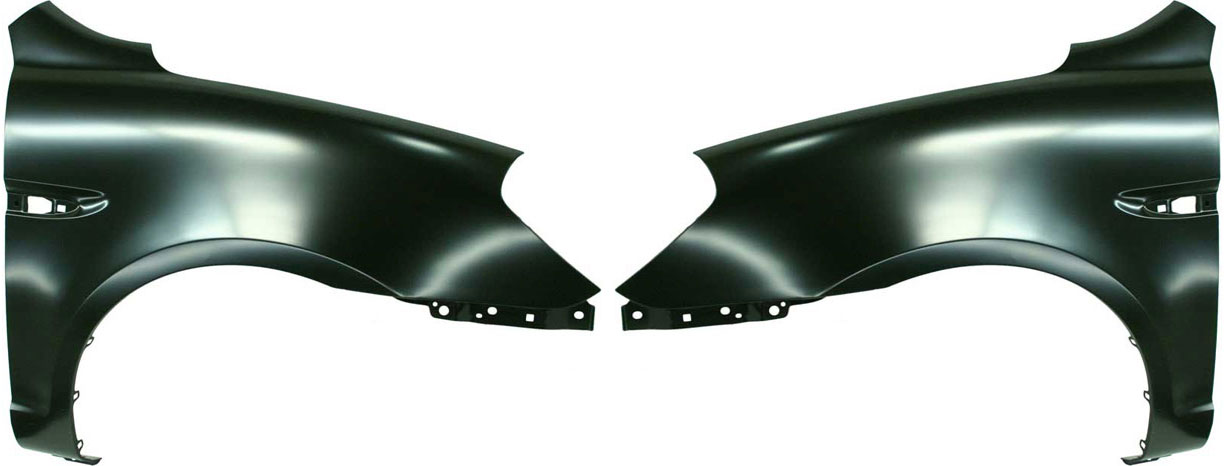 AM ACCENT 06-11 FRONT FENDER RH AND LH Primed Hatchback 07-11 Sedan Steel w Side Lamp Hole SKU SET H220177 Partslink HY1240137 HY1241137 OEM 663111E300-663211E300