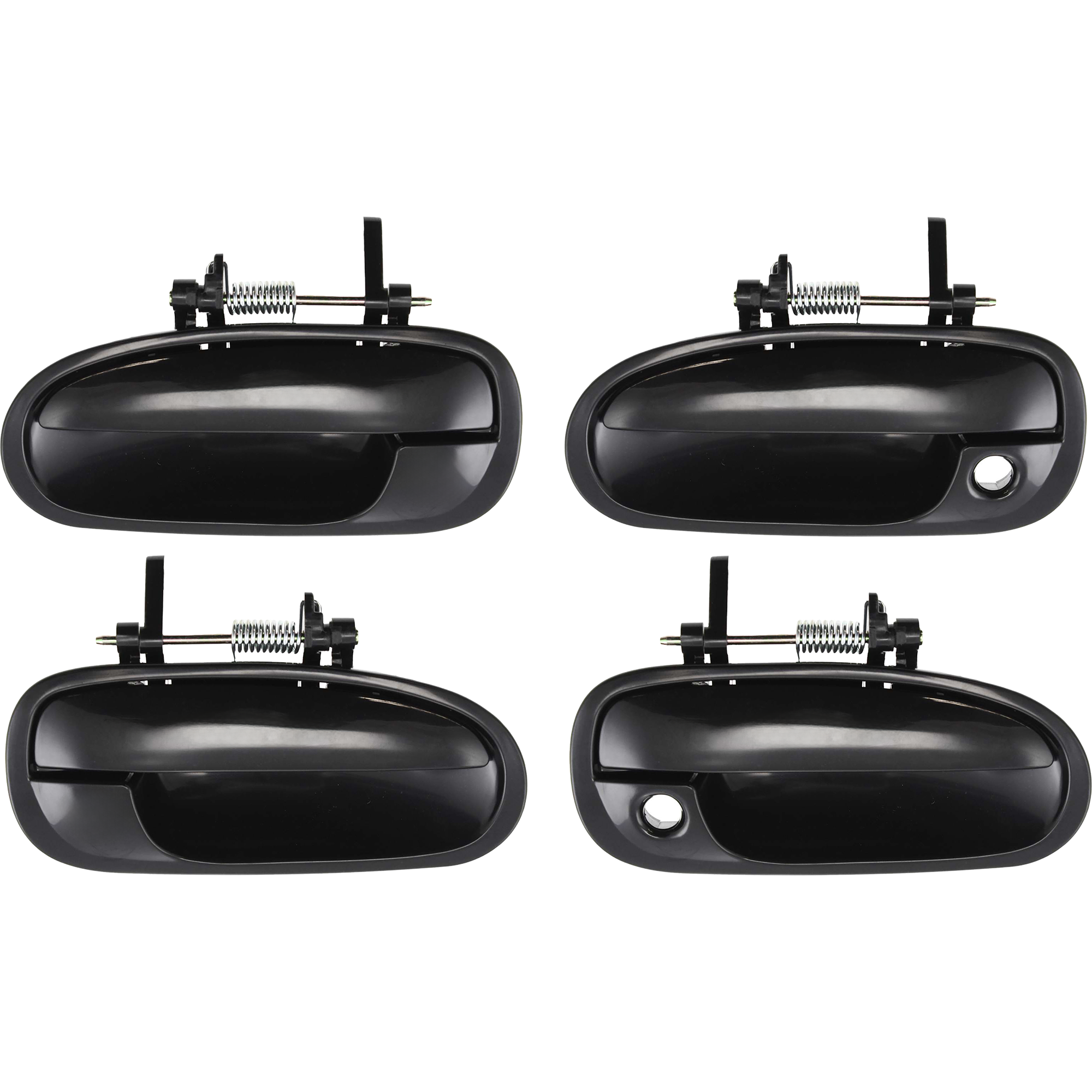 AM CIVIC 96-00 FRONT AND REAR DOOR HANDLE RH AND LH Outside Smooth Black SKU SET H462101-4 Partslink HO1311110 HO1521101 HO1520101 OEM 72140S00004-72180S04J01-72640S