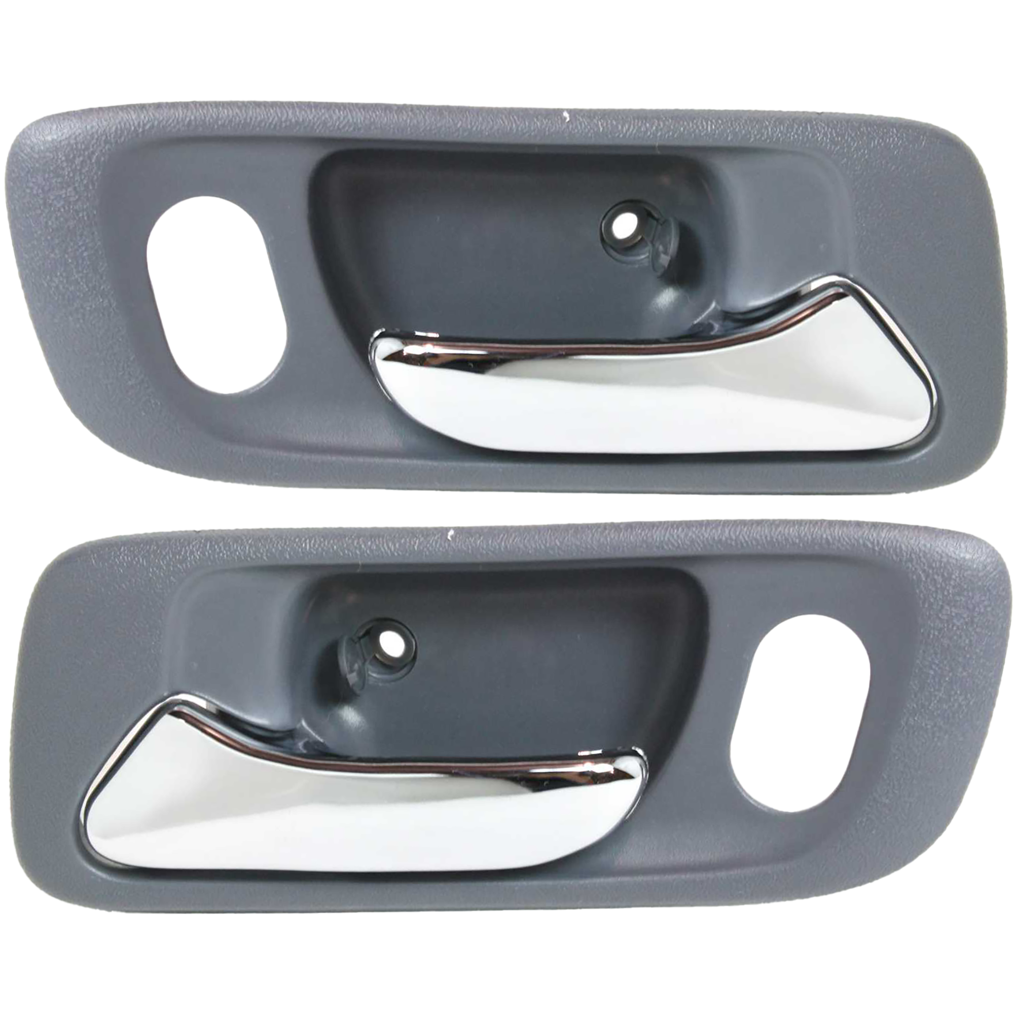 AM ODYSSEY 99-04 FRONT DOOR HANDLE RH and LH Inside Chrome Lever + Gray Housing w Hole SKU SET H462107 Partslink HO1353124 HO1352124 OEM 72125S84A01ZB 72165S84A01ZB