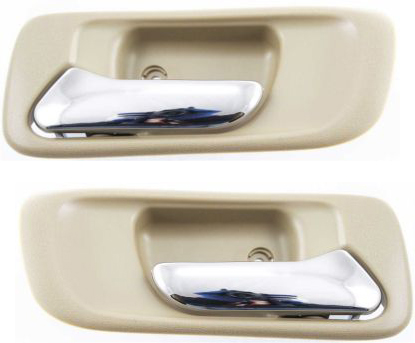 AM ACCORD 98-02 REAR DOOR HANDLE RH and LH Inside Chrome Lever + Beige Housing Sedan w o Hole SKU SET H462119 Partslink HO1353103 HO1352103 OEM 72620S84A01ZC 72660S84A01ZC