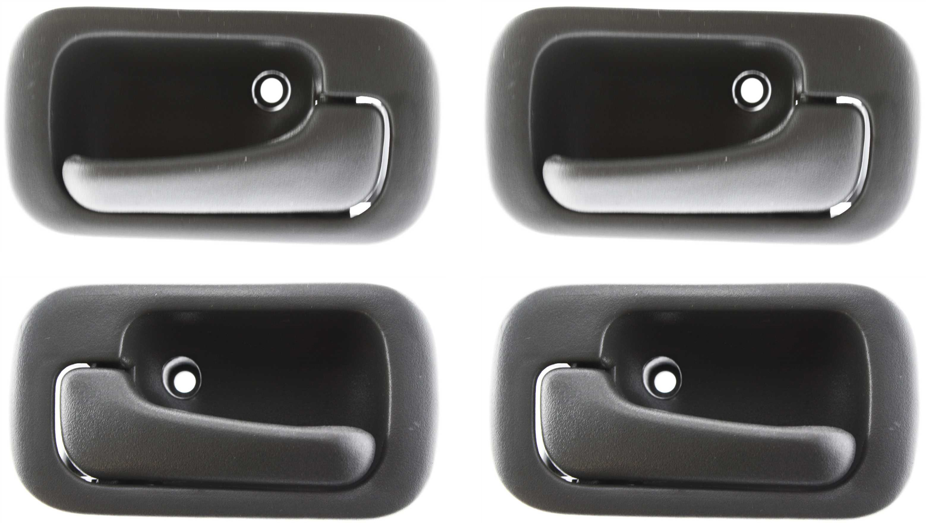 AM CIVIC 92-95 FRONT AND REAR DOOR HANDLE RH AND LH Set of 4 Inside Gray Plastic w o Hole w o Power Lock Sedan SKU SET H462131-4 Partslink HO1353112 HO1352112 OEM 72120SR4004ZB 72160SR4A02ZA