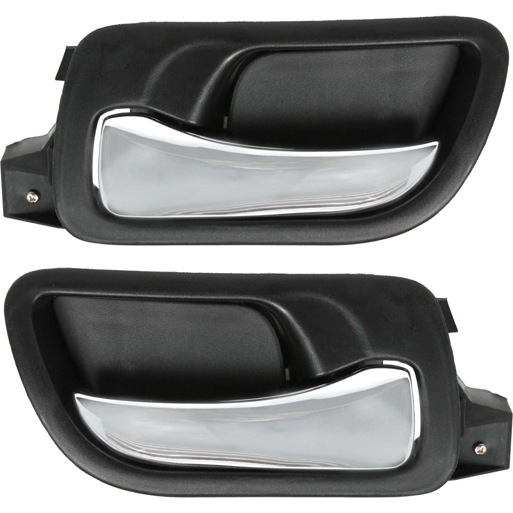 AM ACCORD 03-07 FRONT INTERIOR DOOR HANDLE RH AND LH Chrome Lever + Black Bezel Plastic Sedan SKU SET H462171 Partslink HO1353132 HO1352132 OEM 72120SDAA02ZC 72160SDAA02ZC