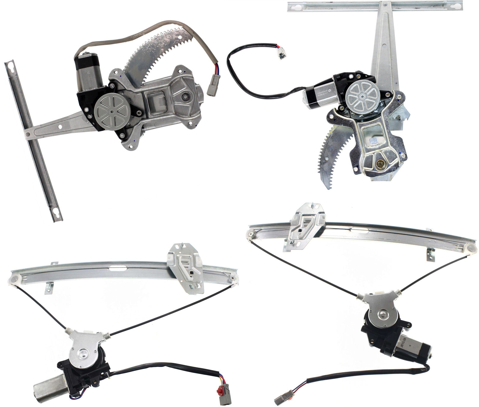 AM ACCORD 98-02 FRONT AND REAR WINDOW REGULATOR RH AND LH Power w Motor Sedan SKU SET H462907-4 Partslink HO1351106 HO1350106 HO1551102 HO1550102 OEM 72210S84A03-72250S84A03-72711S