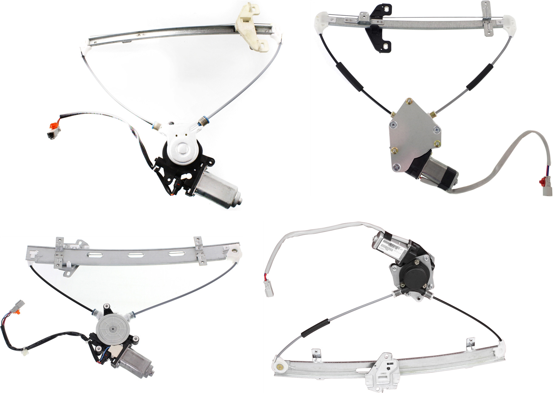 AM CIVIC 01-05 EL 01-01 FRONT AND REAR WINDOW REGULATOR RH AND LH Power w Motor Sedan SKU SET H462915-4 Partslink HO1351108 HO1350108 HO1551103 HO1550103 OEM 72210S5DA06-72250S5DA06-72710S