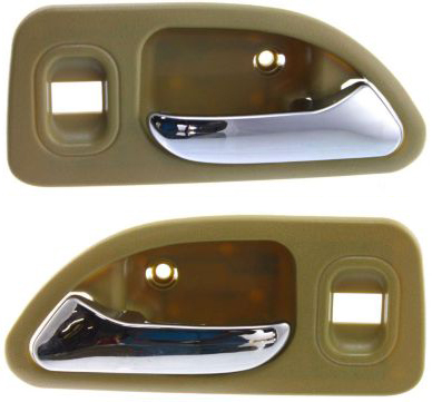 AM ACCORD 94-97 REAR DOOR HANDLE RH and LH Included Assembly Inside Plastic Textured Beige With Ch SKU SET H491321 OEM 72625SV4013ZE 72665SV4013ZE