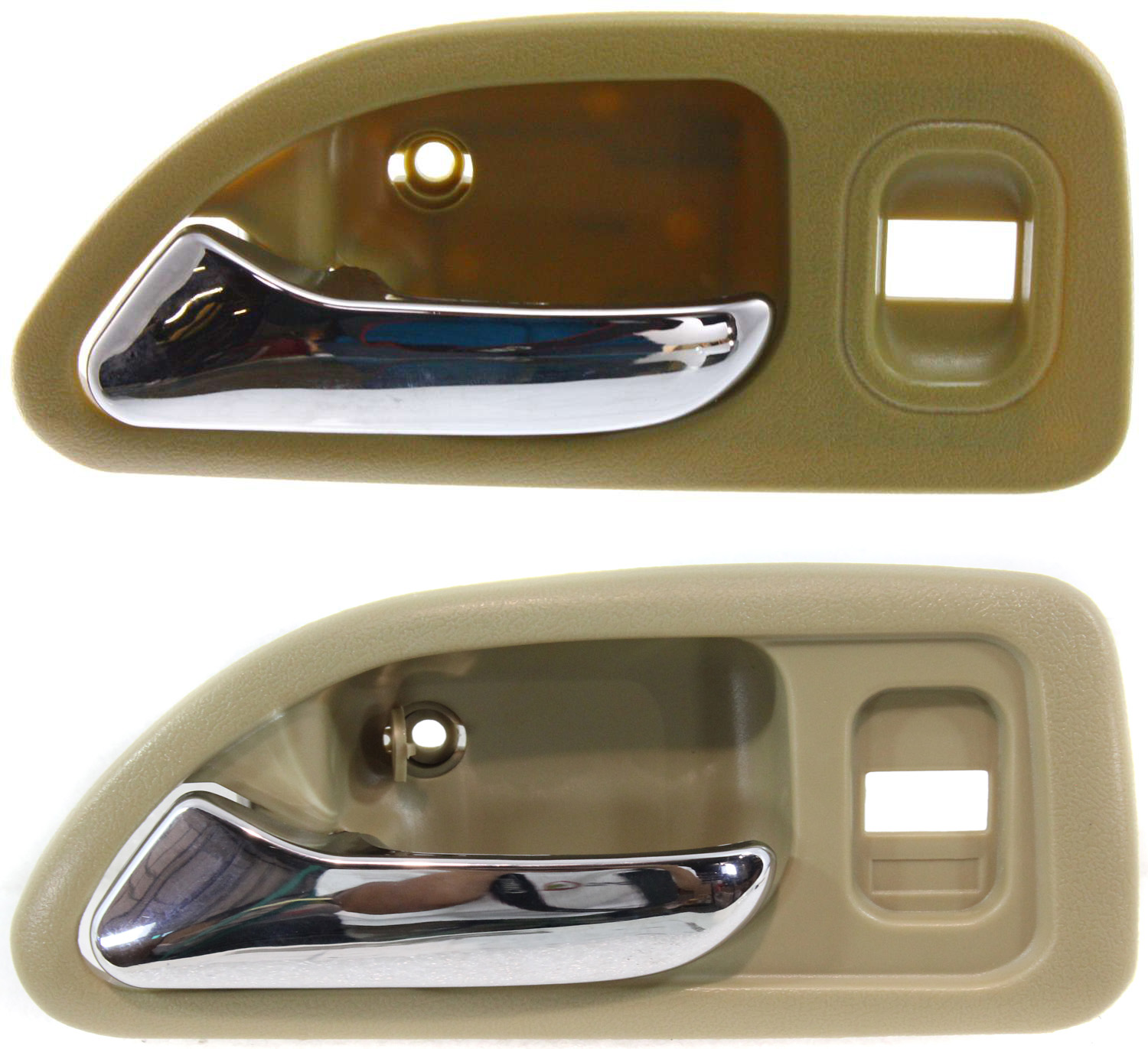 AM ACCORD 94-97 FRONT AND REAR DOOR HANDLE LH Set of 2 Inside Chrome Biege Sedan Wagon SKU SET H491322-2 OEM 72665SV4013ZE 72165SV4003ZE
