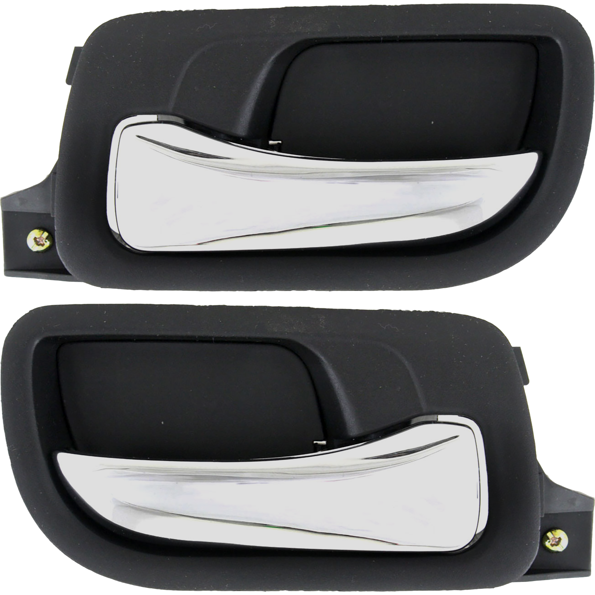 AM ACCORD 07-07 REAR INTERIOR DOOR HANDLE RH AND LH Chrome Lever + Black Bezel Plastic SKU SET H491341 Partslink HO1553106 HO1552106 OEM 72620SDAA02ZA 72660SDAA02ZA