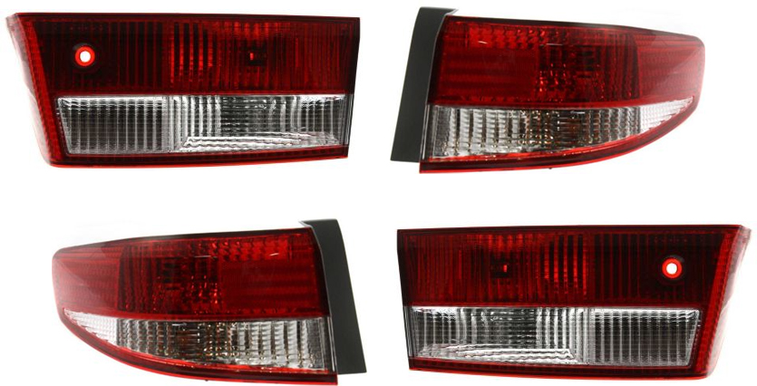 AM ACCORD 03-04 TAIL LAMP RH AND LH Inner and Outer Assembly Sedan Exc. Hybrid SKU SET H730199-4 Partslink HO2801151 HO2800151 OEM 33501SDAA01 PFM 33551SDAA01 PF