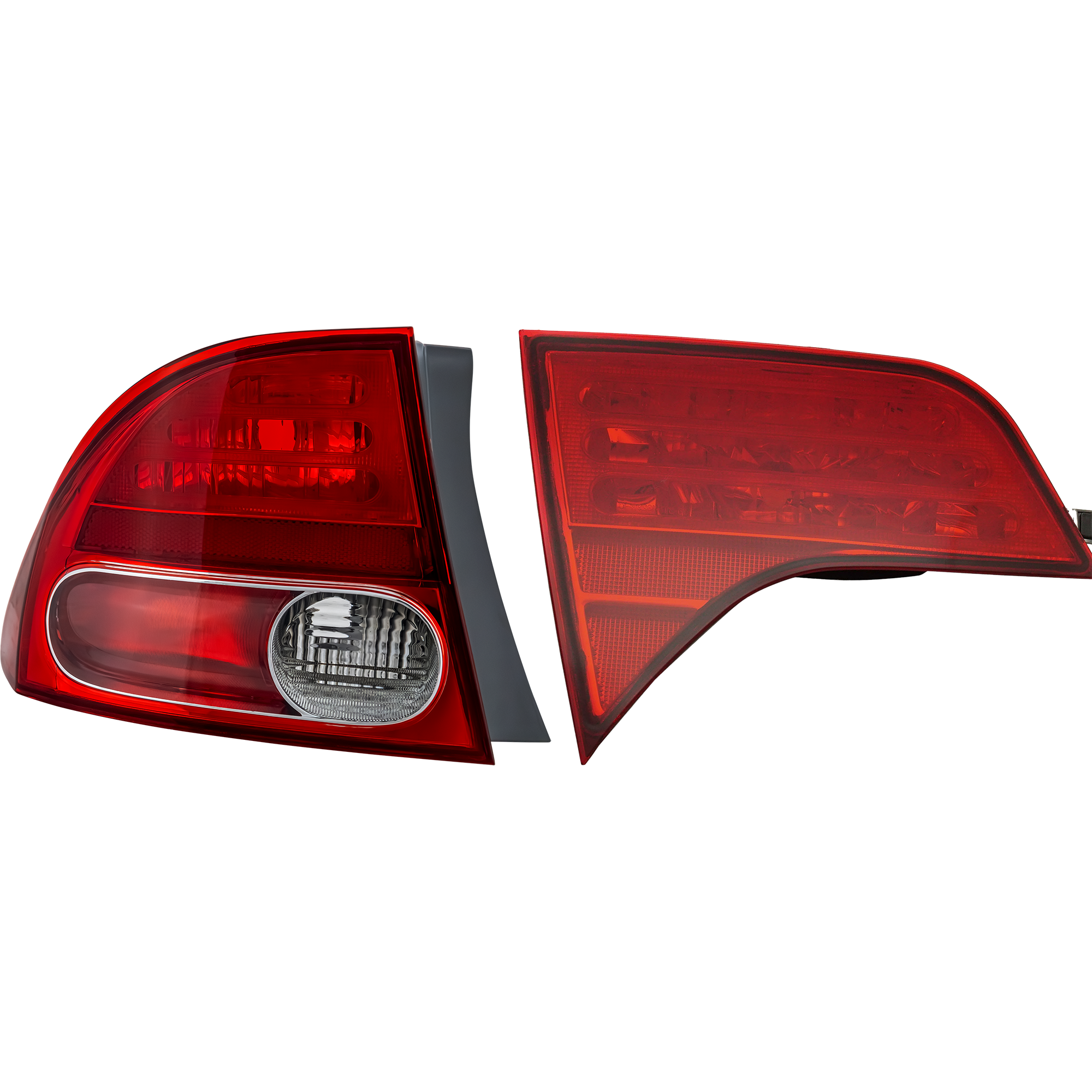 AM CIVIC 06-08 TAIL LAMP LH Inner and Outer Halogen Sedan SKU SET H730302 A Partslink HO2800166 HO2800167 OEM 33551SNAA02-34156SNAA01