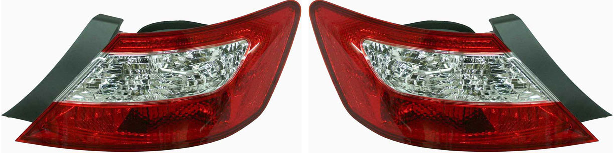 AM CIVIC 09-11 TAIL LAMP RH AND LH Lens and Housing Coupe SKU SET H730323 Partslink HO2818137 HO2819137 OEM 33501SVAA51-33551SVAA51