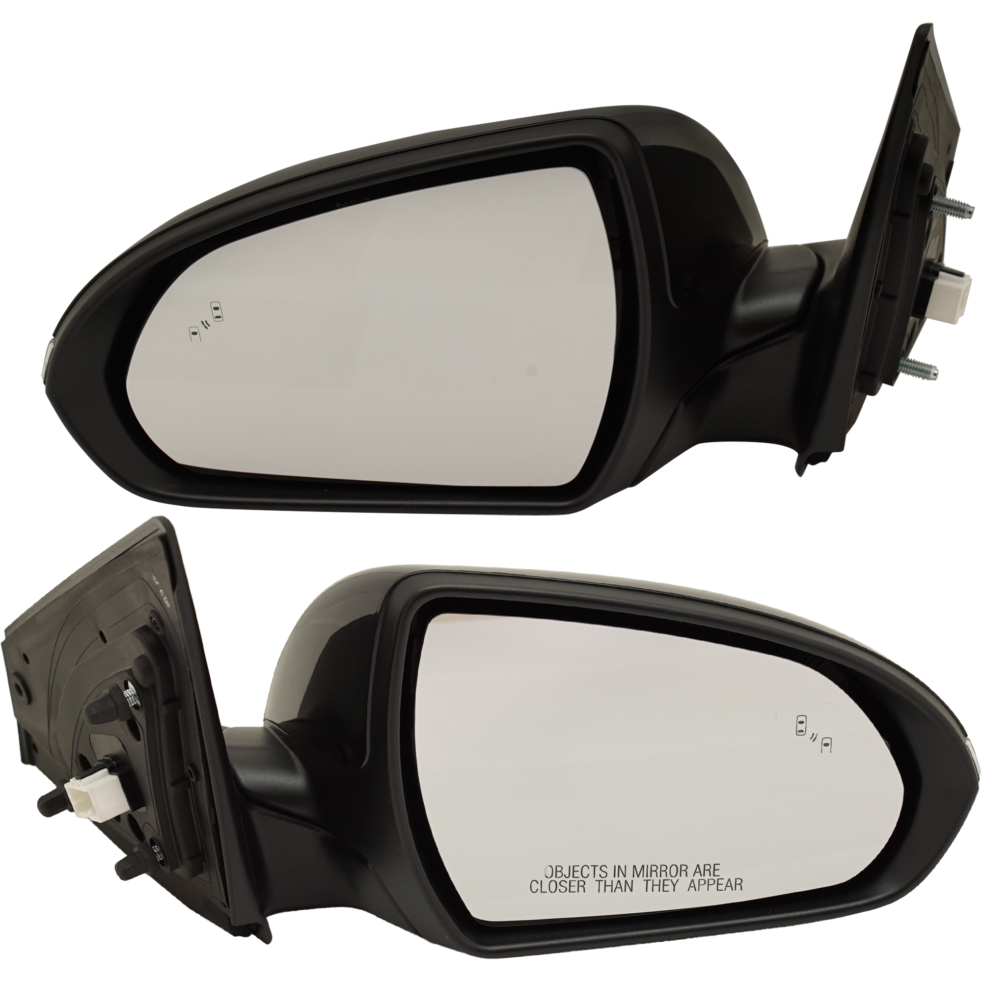 AM ELANTRA 17-18 MIRROR RH AND LH Power Manual Folding Heated Paintable w BSD in Glass and In housing Signal Light No Auto dimming and Memory SKU SET HY102ER S Partslink HY1320232 HY1321232 OEM 87610F3030-87620F3030