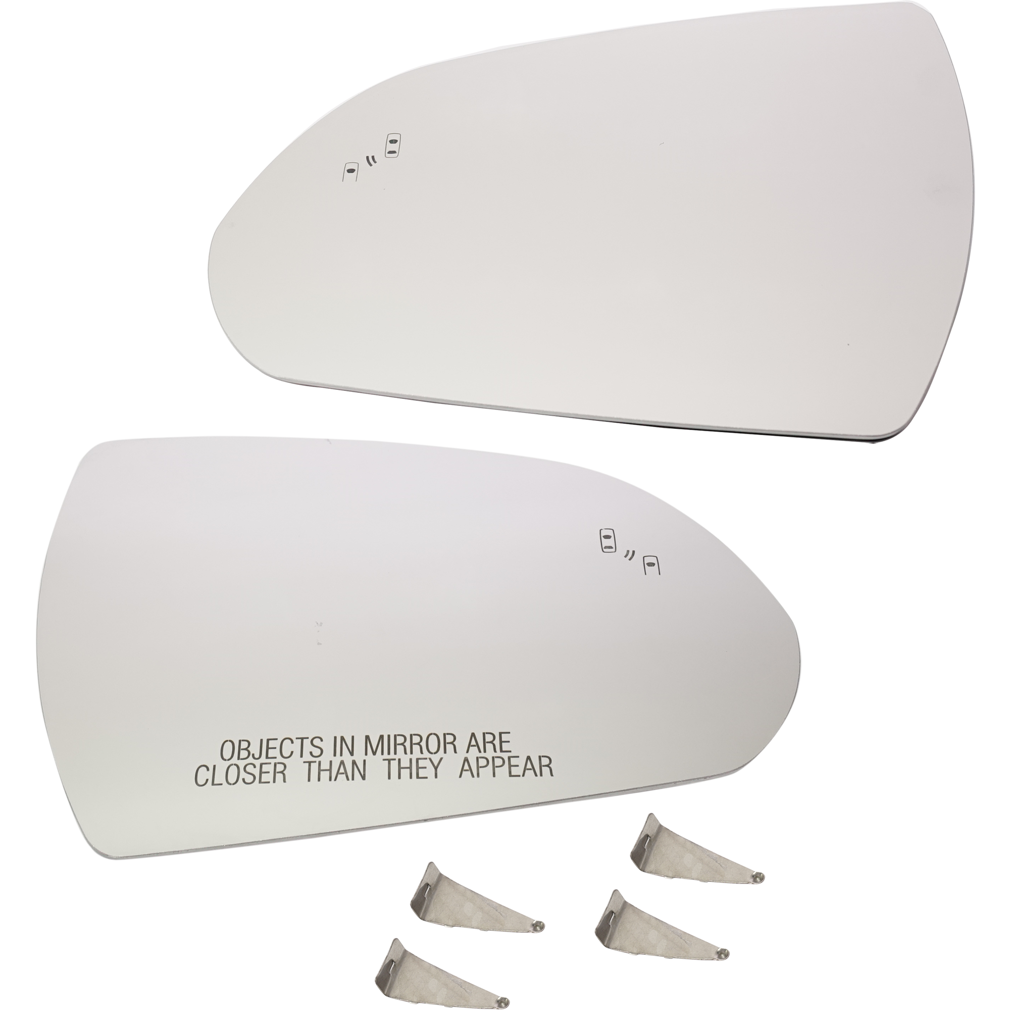 AM ELANTRA 17-20 MIRROR GLASS RH AND LH Heated w Backing Plate and Blind Spot Detection SKU SET HY94GR Partslink HY1325132 HY1324132 OEM 87621F2140-87611F2140