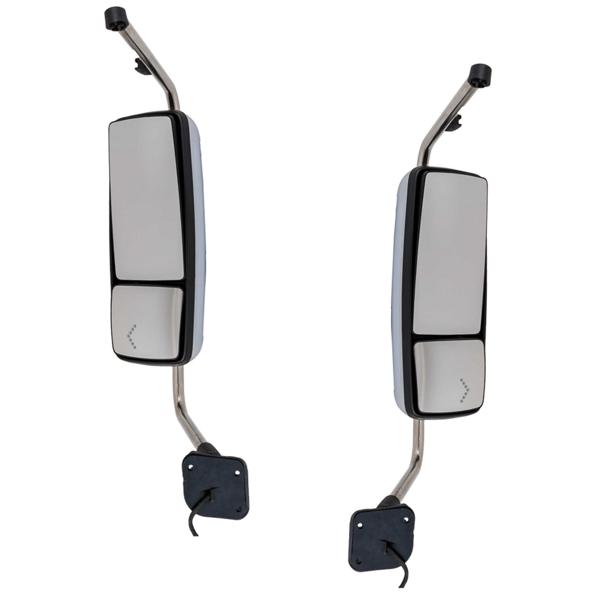 AM INTERNATIONAL WORKSTAR 08-12 TOWING MIRROR RH AND LH Power Non Folding Heated Chrome w Signal Light w o CB Antenna Provision SKU SET IN43ER S HD OEM 3604455C92 Heavy Duty