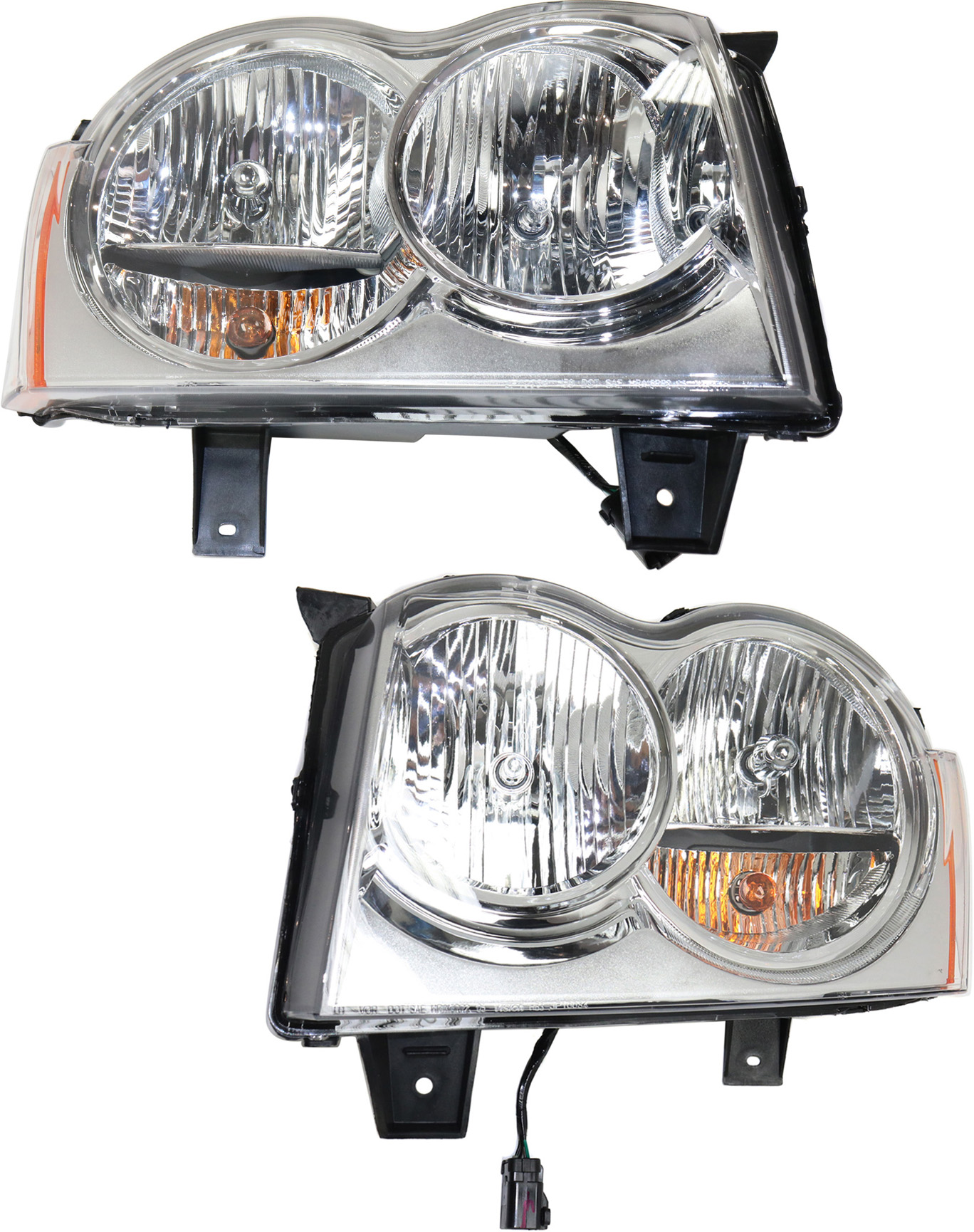 AM GRAND CHEROKEE 05-07 HEAD LAMP RH AND LH Assembly Halogen SKU SET J100113 Partslink CH2502160 CH2503160 OEM 55156351AK 55156350AK