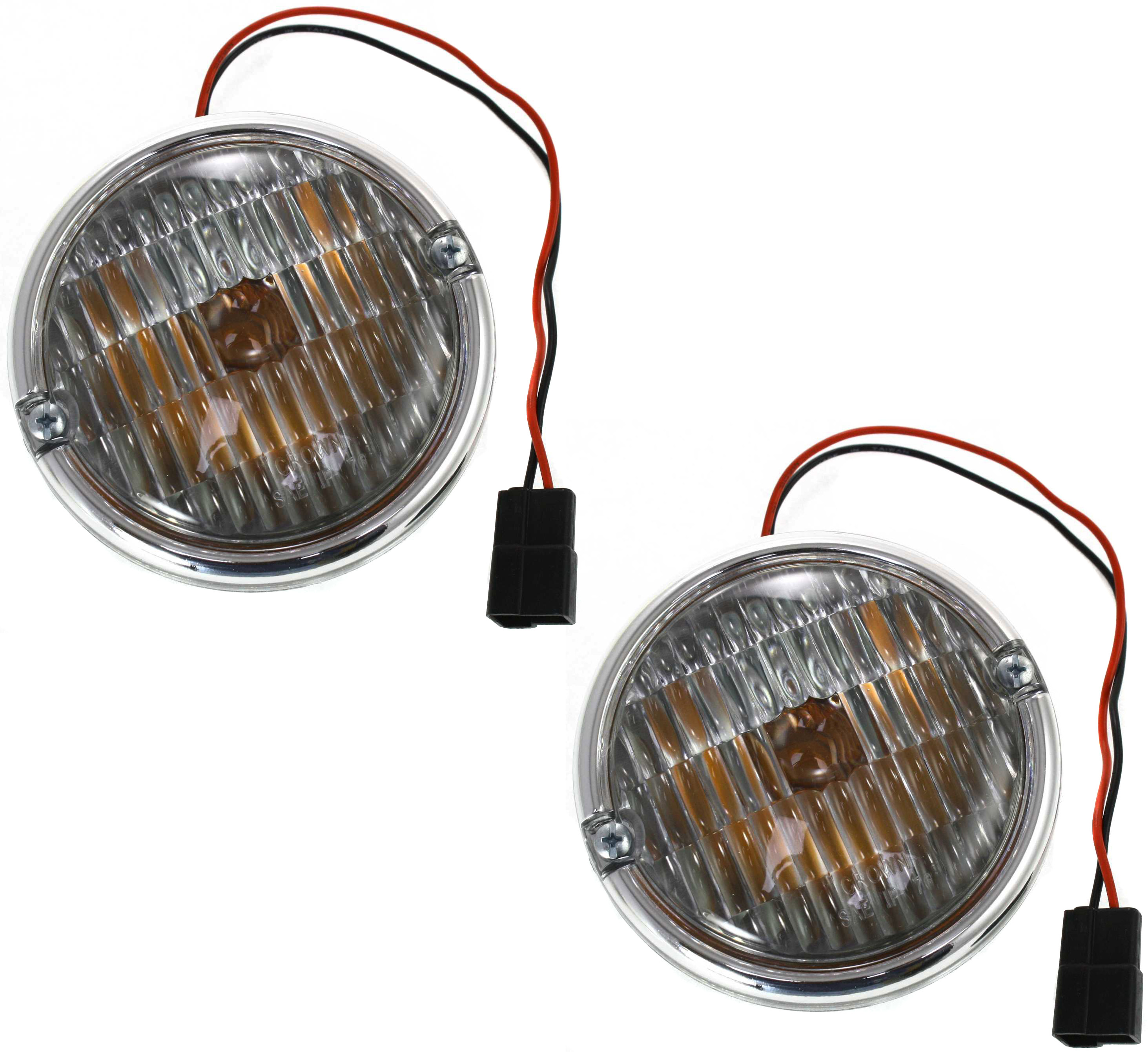 AM CJ SERIES 76-86 PARK LAMP RH AND LH Assembly 12 Volt 2 Screws SKU SET J106701 Partslink CH2520112 OEM J5752771