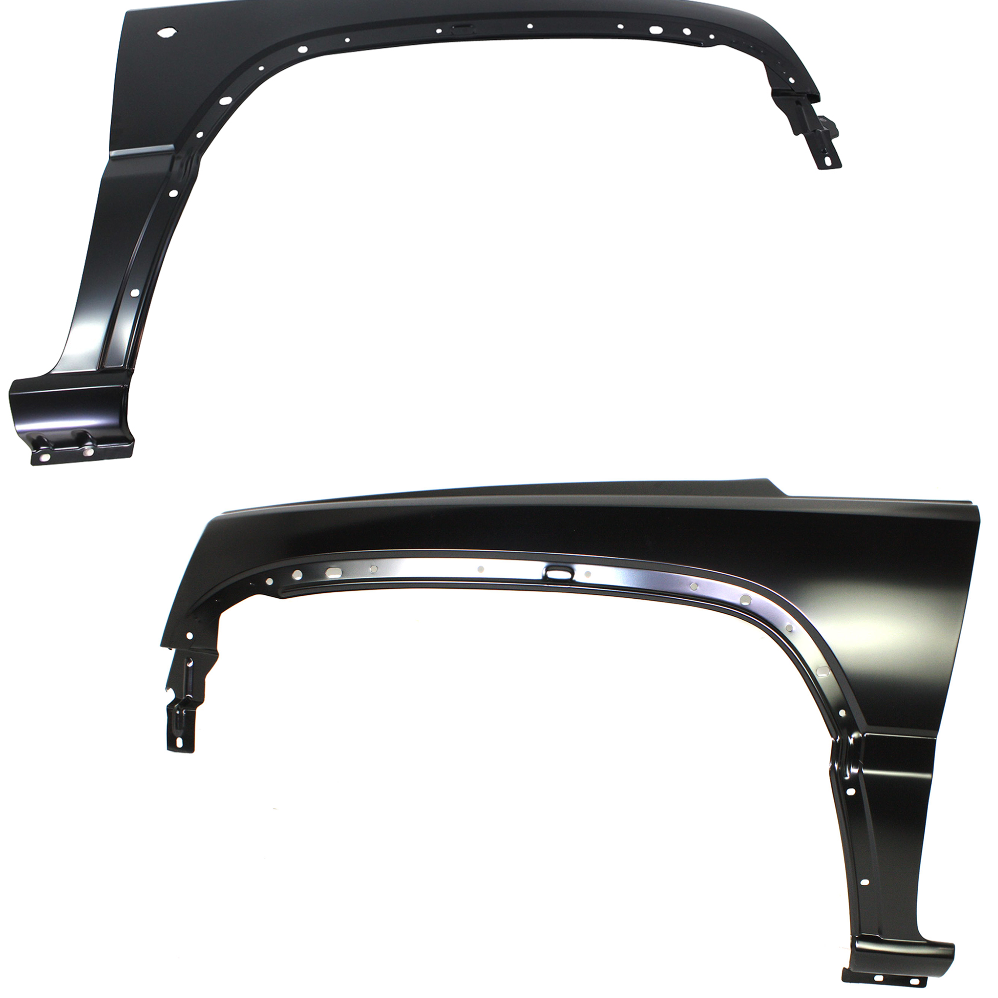 AM LIBERTY 05-07 FRONT FENDER RH AND LH Primed w Molding Hole SKU SET J220107 Partslink CH1240248 CH1241248 OEM 55360598AB 55360599AB