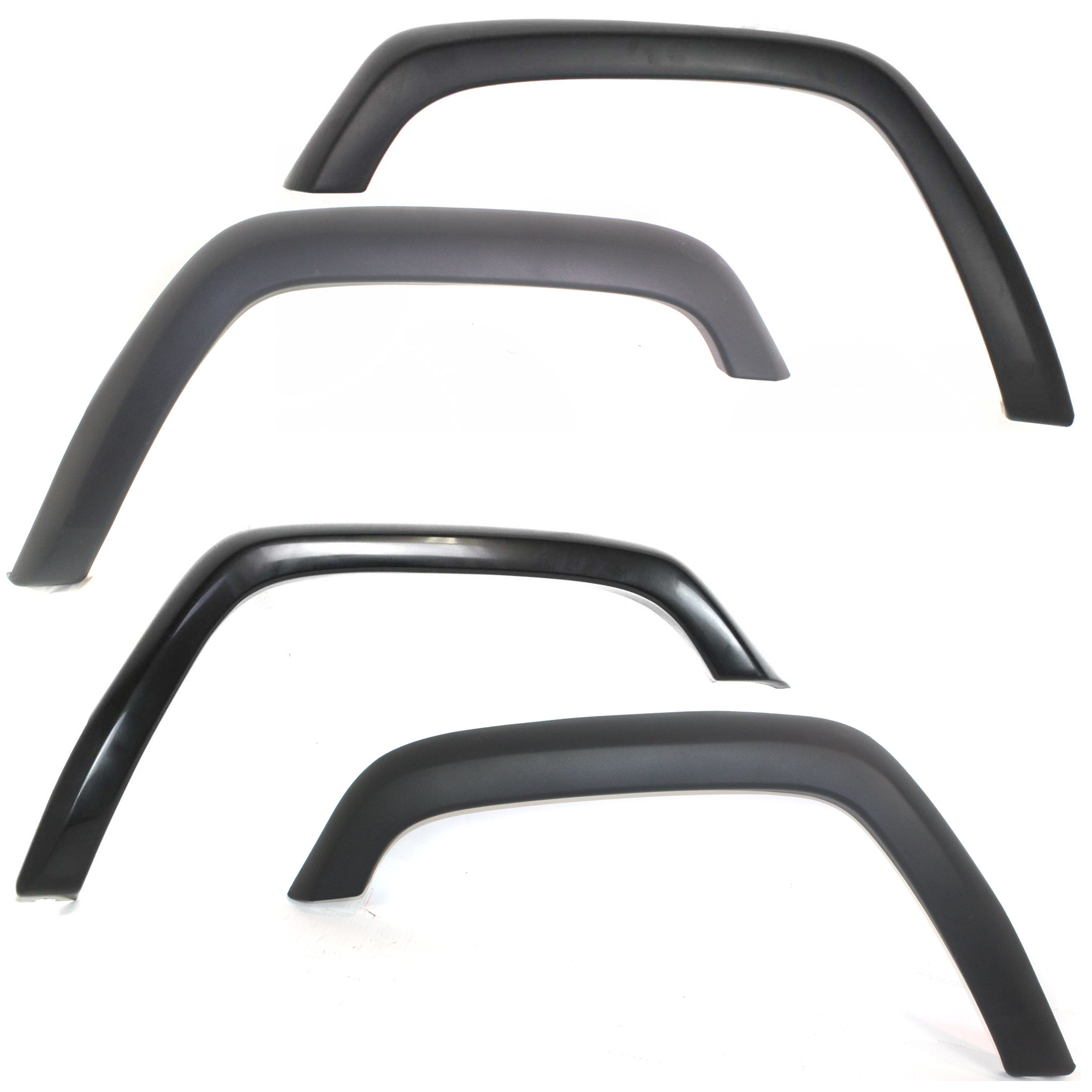 AM CHEROKEE 97-01 FRONT AND REAR WHEEL OPENING MOLDING RH AND LH OE Style Front Primed Rear Textured Black SKU SET J222705P A Partslink CH1268104 CH1269104 CH1768106 CH1769106 OEM 5FW70TZZAD 5FW71DX8AD 5FW76DX9
