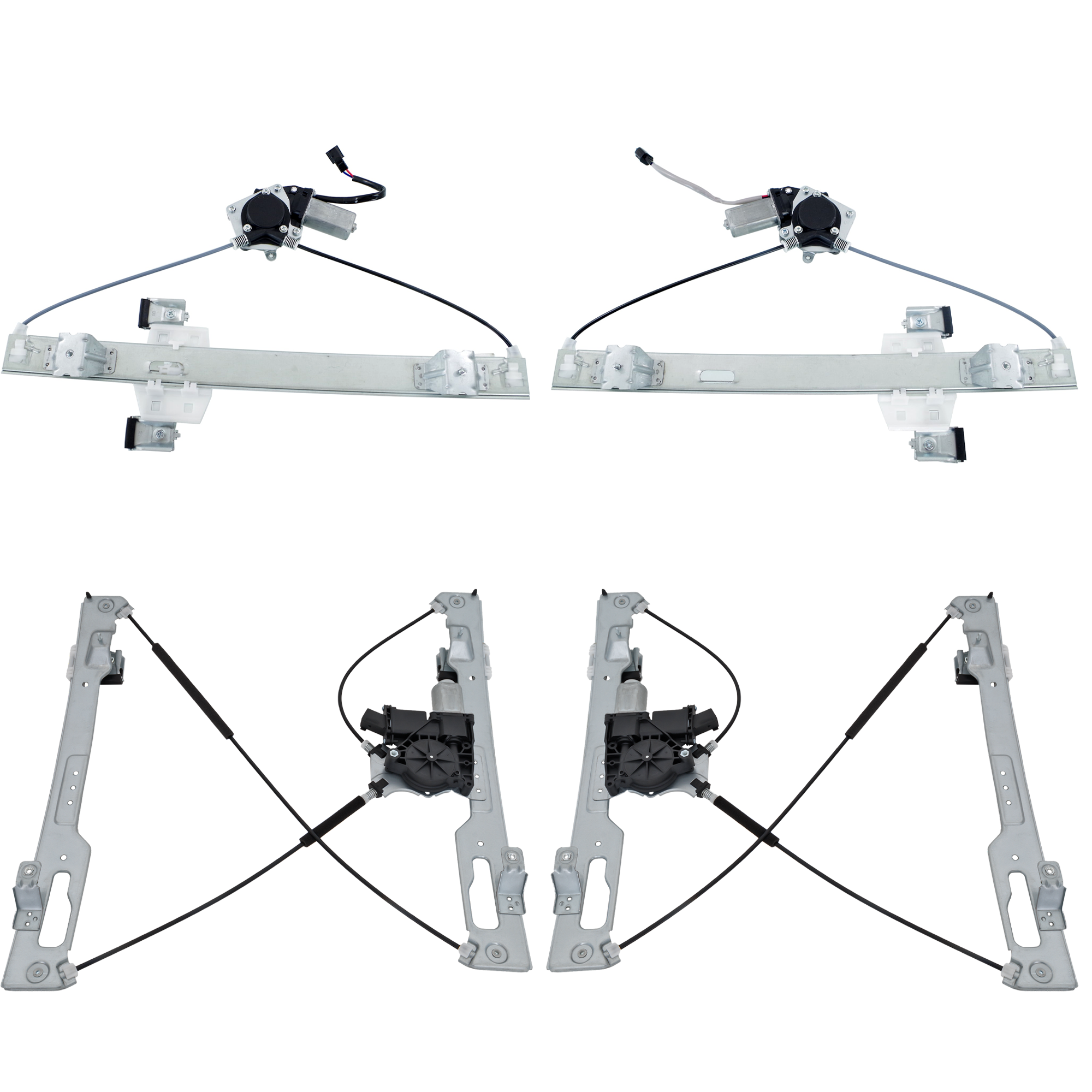 AM F 150-11-14 FRONT AND REAR WINDOW REGULATOR RH AND LH SKU SET J285220459691-4 Partslink FO1550127 FO1551127 OEM AL3Z1827000A AL3Z1827001A BL3Z