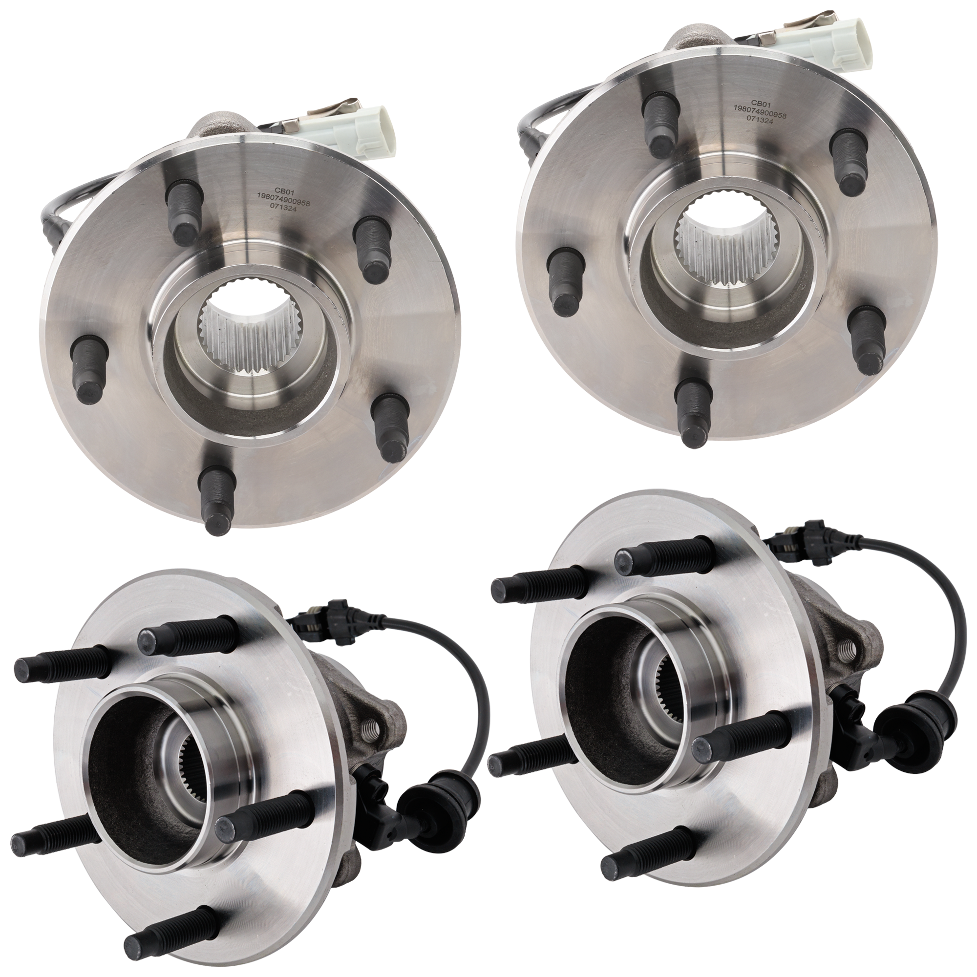 AM EQUINOX 05-06 TORRENT 06-06 VUE 02-07 FRONT AND REAR HUB ASSEMBLY RH AND LH SKU SET J513189-4 OEM 102101-512229-712229-7300129-1