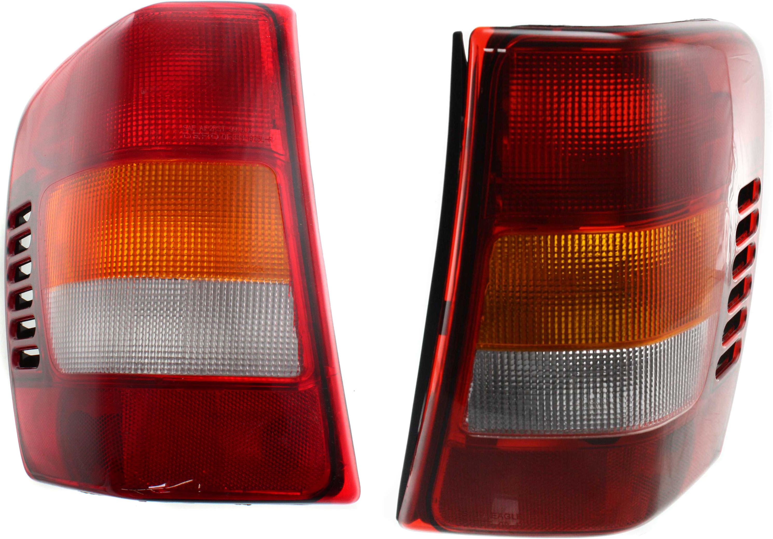 AM GRAND CHEROKEE 99-01 TAIL LAMP RH AND LH Lens and Housing From 11-01 SKU SET J730111 Partslink CH2819133 CH2818133 OEM 55155138AJ 55155138AH 55155139