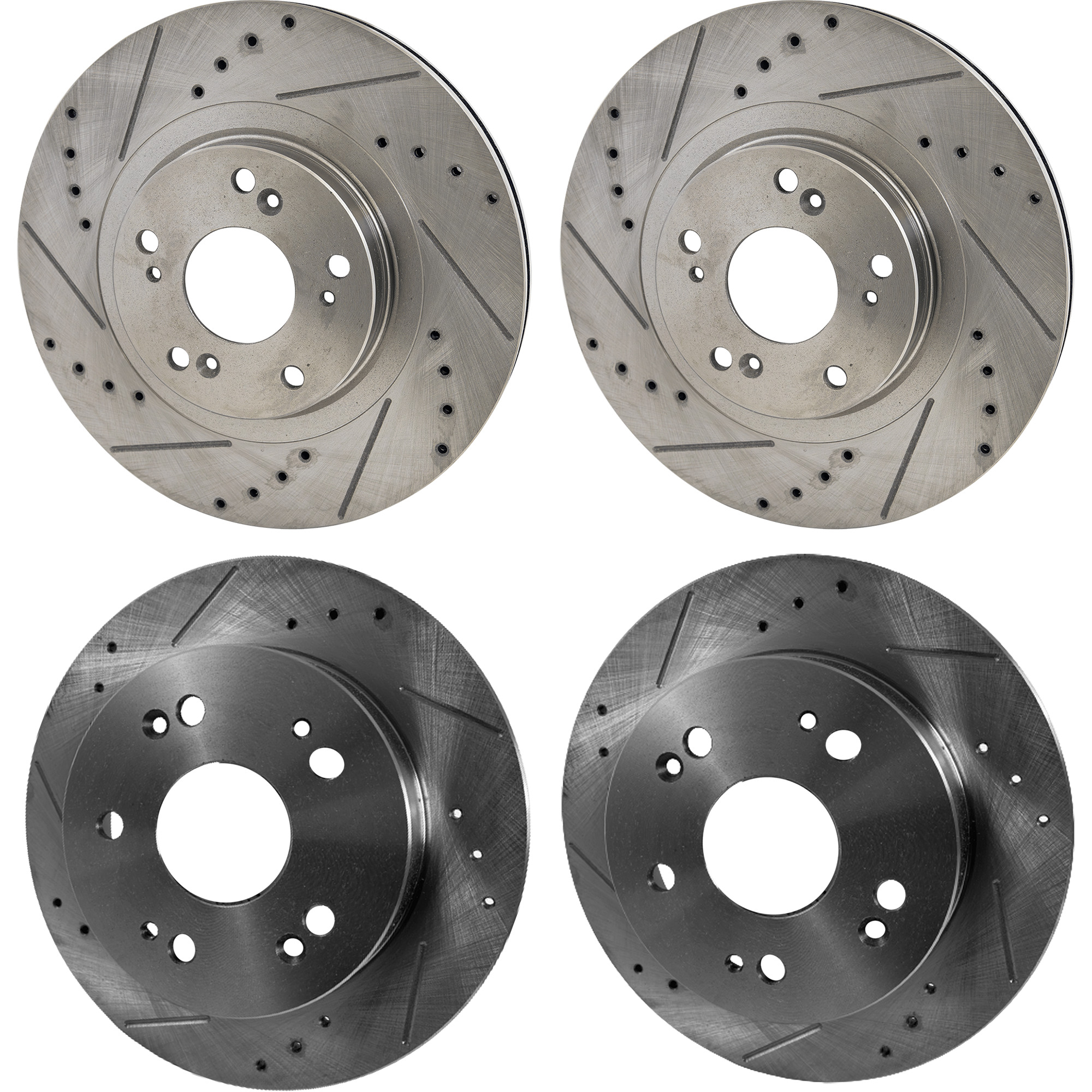 AM CIVIC 06-15 FRONT AND REAR BRAKE DISC RH AND LH Cross drilled and Slotted SKU SET JA271100015DS4 OEM 19373-31347-31381-145557-60059
