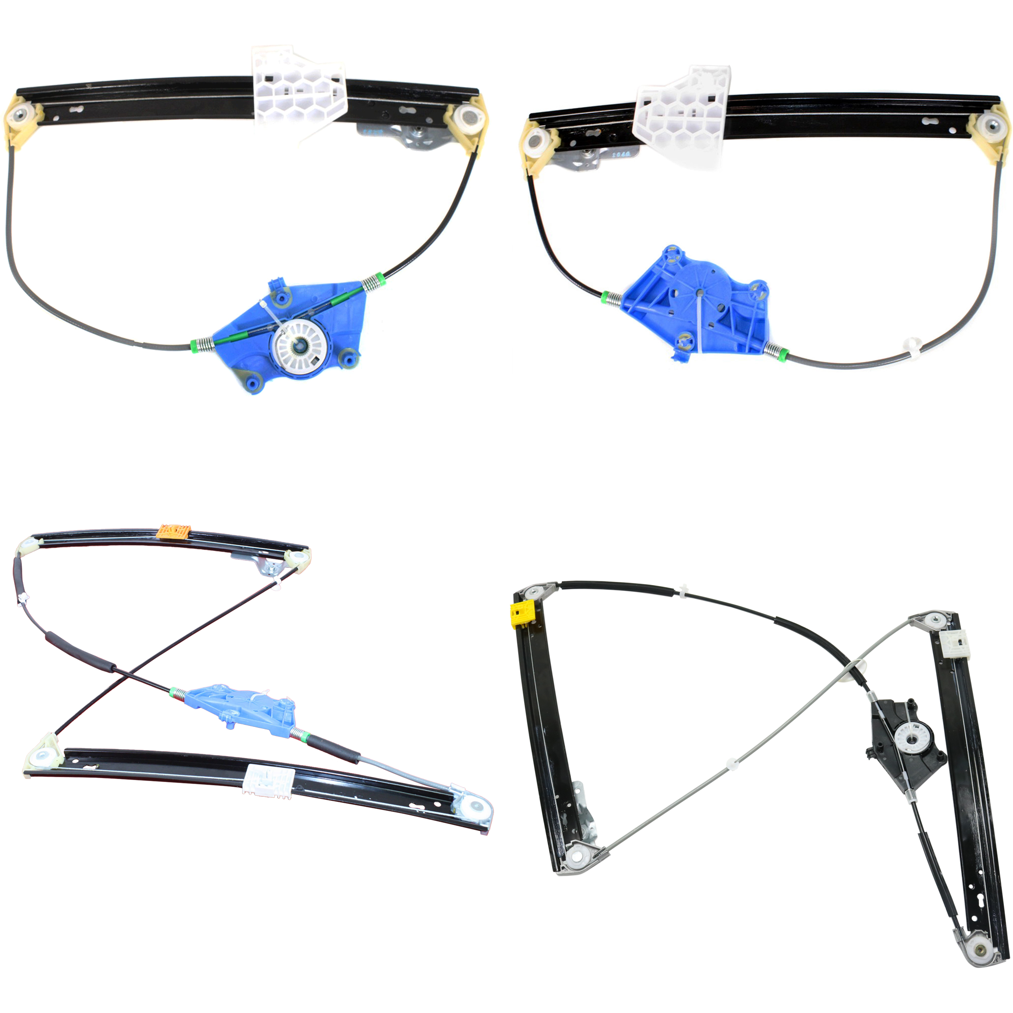 AM A4-02-08 FRONT AND REAR WINDOW REGULATOR RH AND LH Power w o Motor Sedan Wagon SKU SET JA491701-4 Partslink AU1350102 AU1351102 AU1550103 AU1551103 OEM 8E0837461C 8E0837462C 8E083946