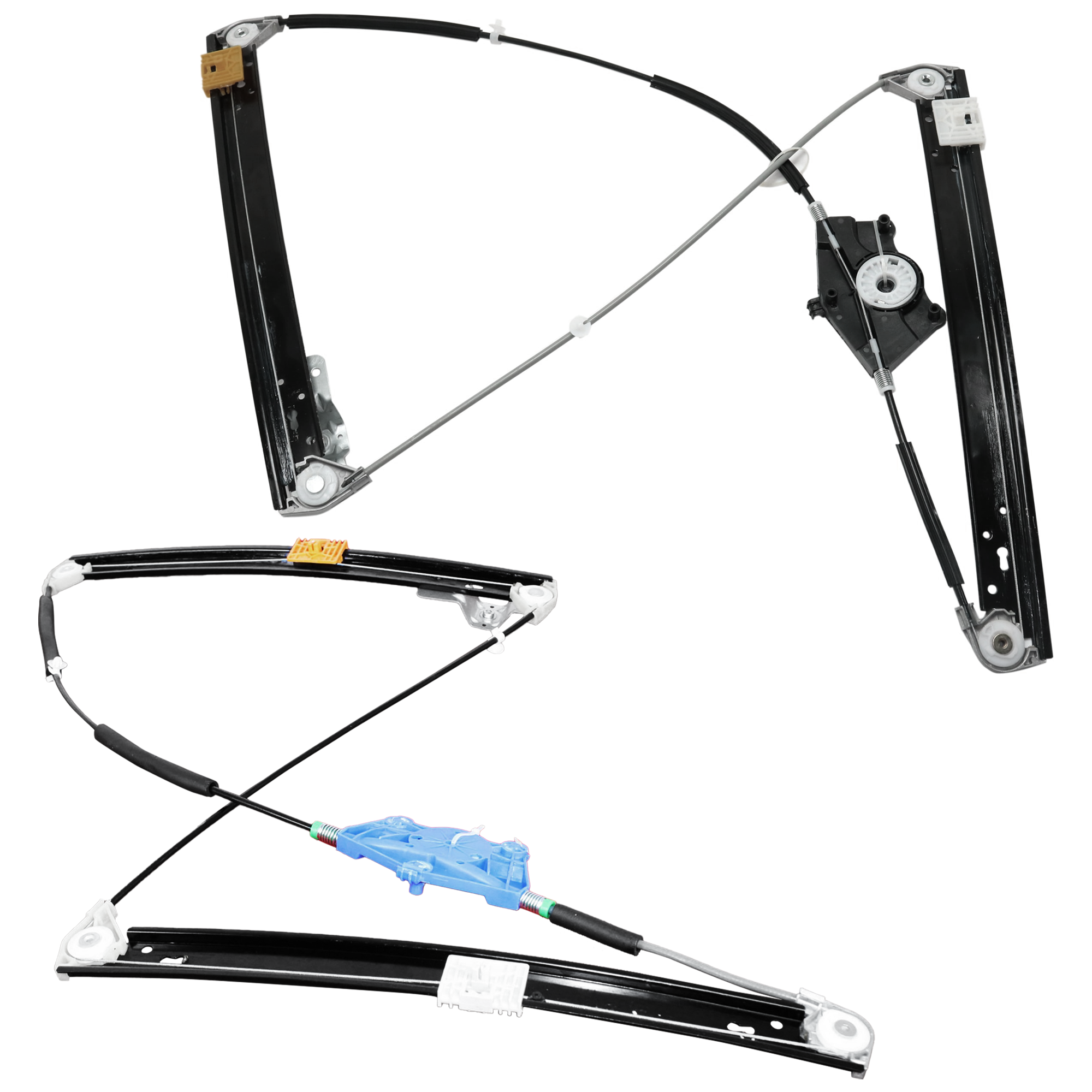 AM A4-02-08 FRONT WINDOW REGULATOR RH AND LH Power w o Motor Sedan Wagon SKU SET JA491701 Partslink AU1350102 AU1351102 OEM 8E0837461C 8E0837462C