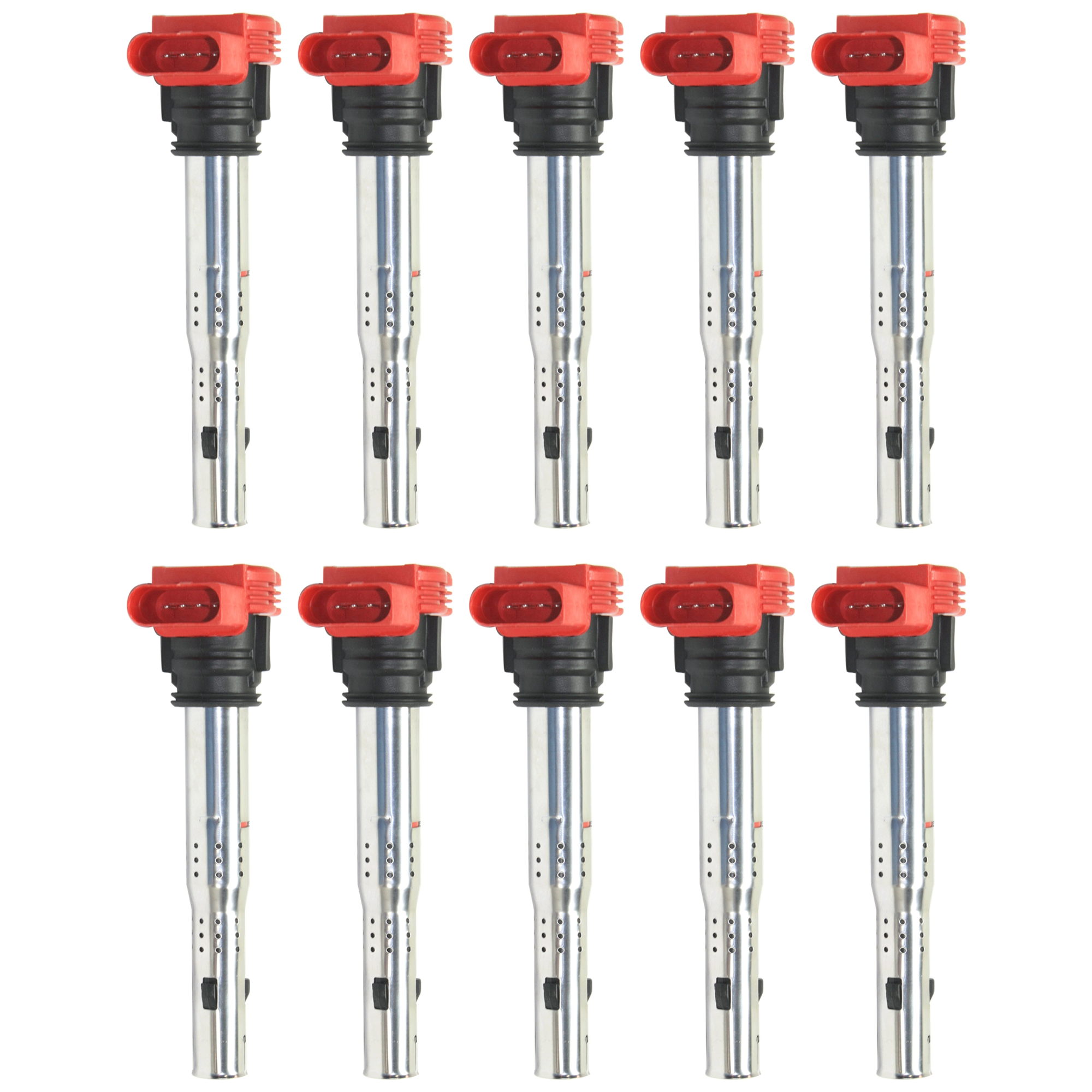 AM A6 QUATTRO 05-18 Q7-07-19 IGNITION COIL Set of 10-4 Male Terminals Blade Type Direct Ignition Mounting Location 12V SKU SET JA504618-10