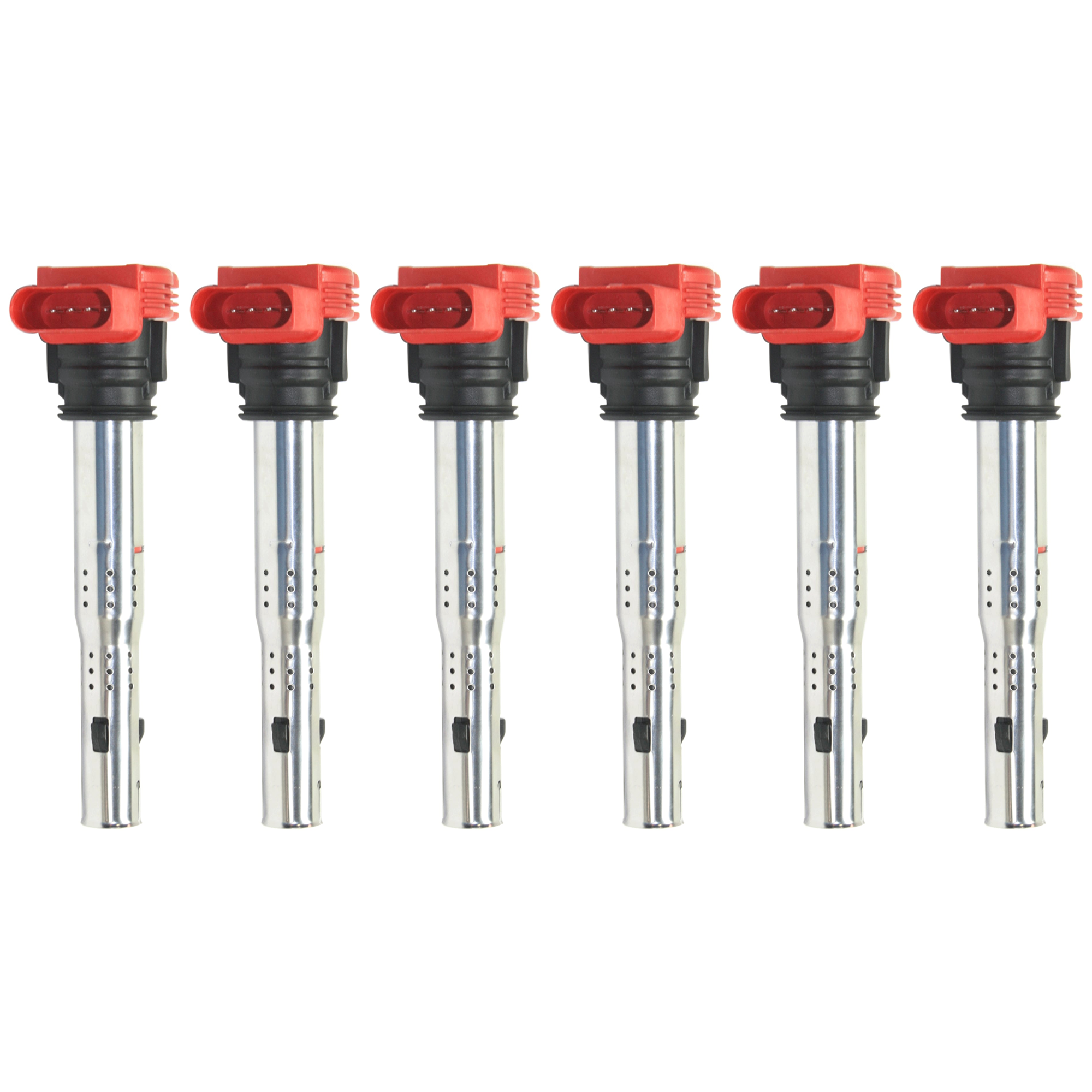 AM A6 QUATTRO 05-18 Q7-07-19 IGNITION COIL Set of 6-4 Male Terminals Blade Type Direct Ignition Mounting Location 12V SKU SET JA504618-6