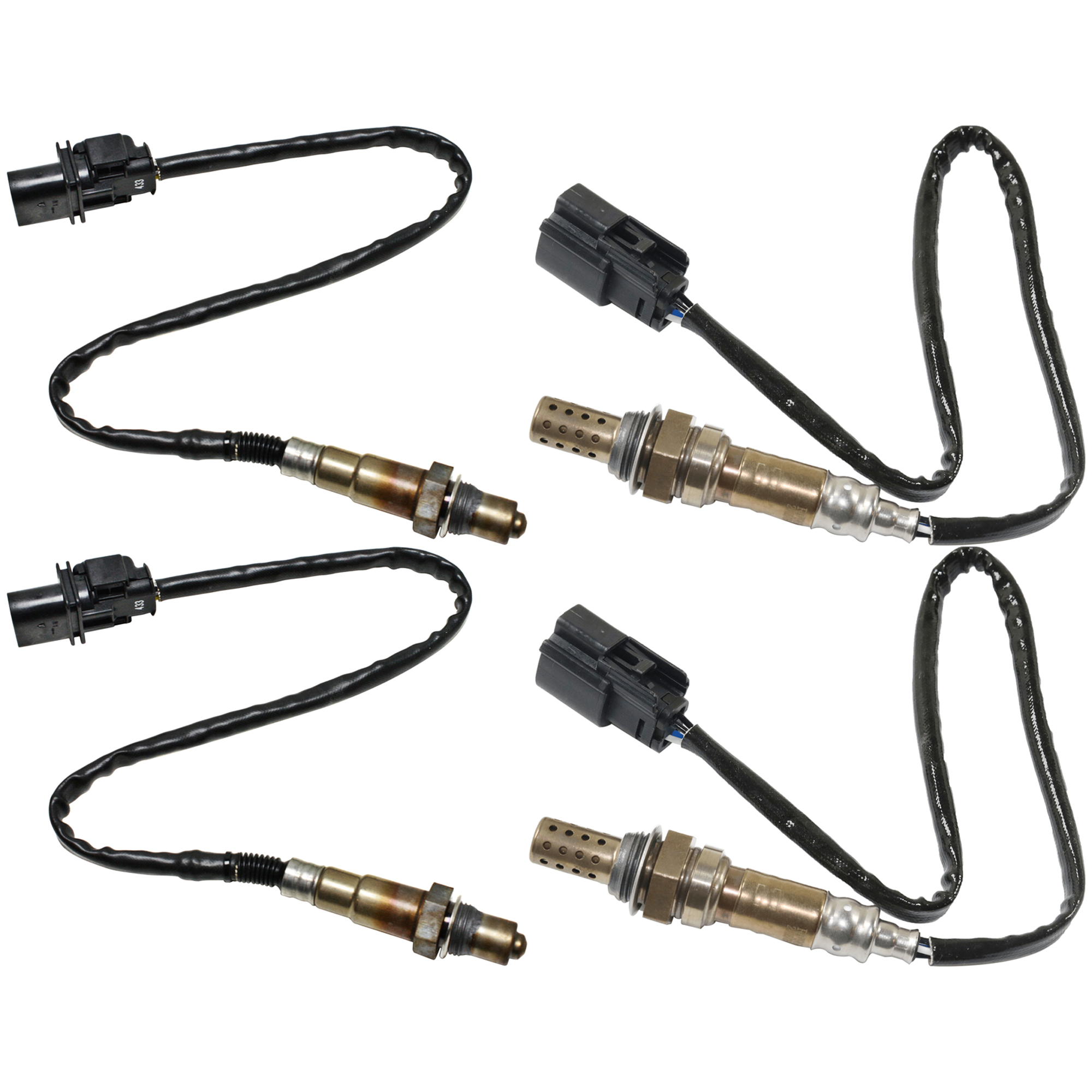 AM F 150 MUSTANG 11-14 OXYGEN SENSOR Heated 4 Wire Set of 4 Passenger Side Before and After Catalytic Converter SKU SET JA960912-4A OEM CTKOSFD4019