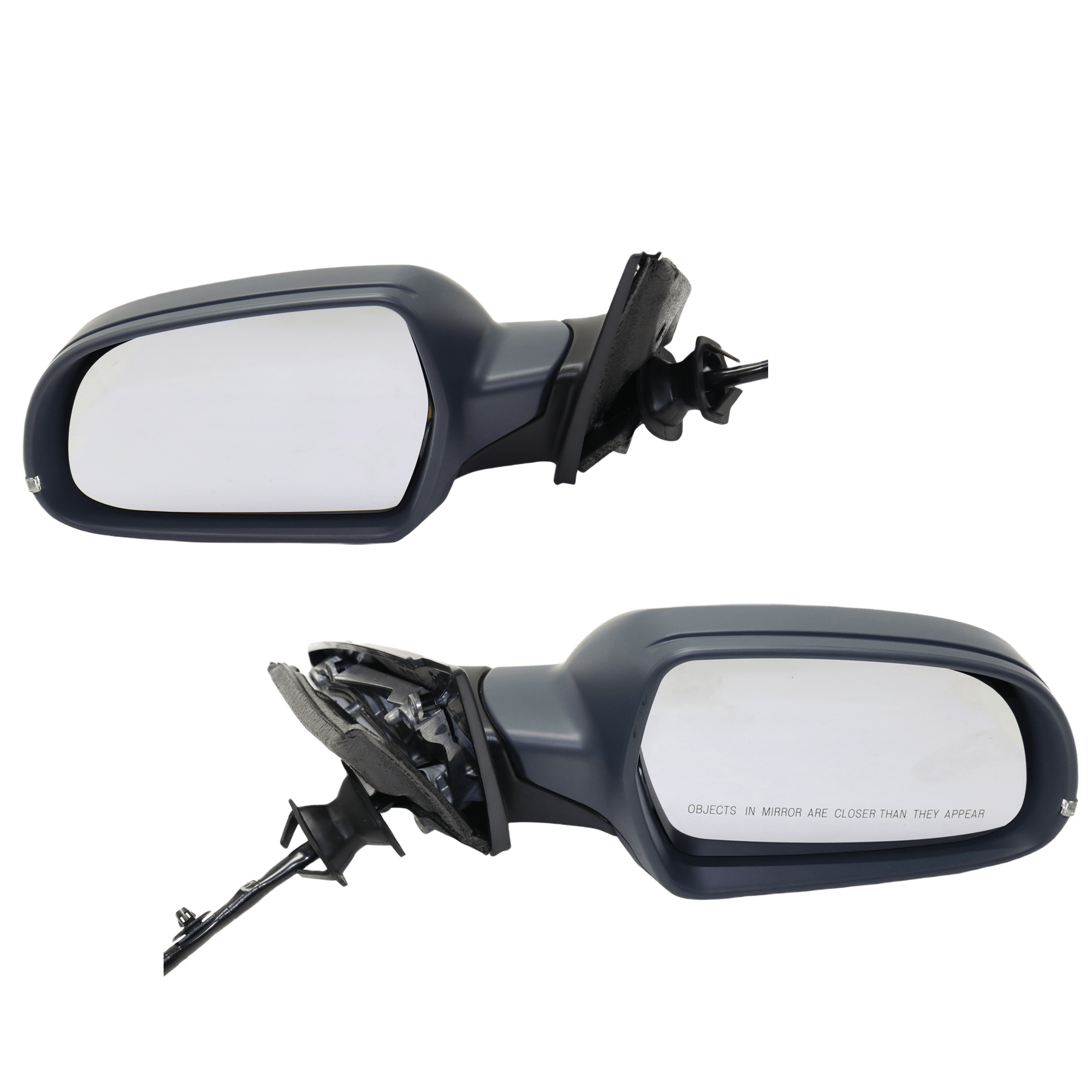 AM A4 S4-10-11 MIRROR RH AND LH Power Manual Folding Heated Paintable No Auto dimming w Memory and Signal Light No BSD Sedan Wagon SKU SET JAU04ER S Partslink AU1320114 AU1321114 OEM 8K1857409AK01C PFM 8K1857410AK