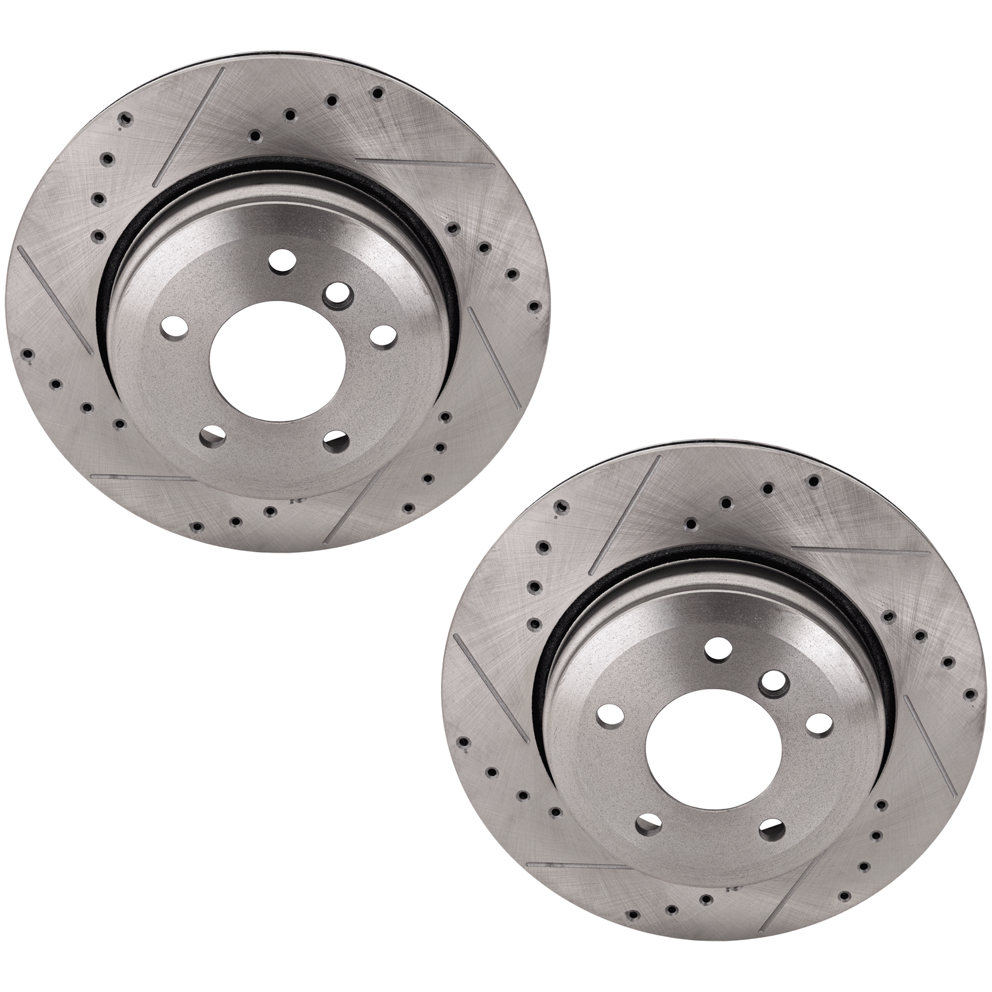 AM 5 SERIES 04-10 REAR BRAKE DISC RH AND LH Drilled and Slotted SKU SET JB27110023DRS2 OEM 34278-45421-880496-900734-6003