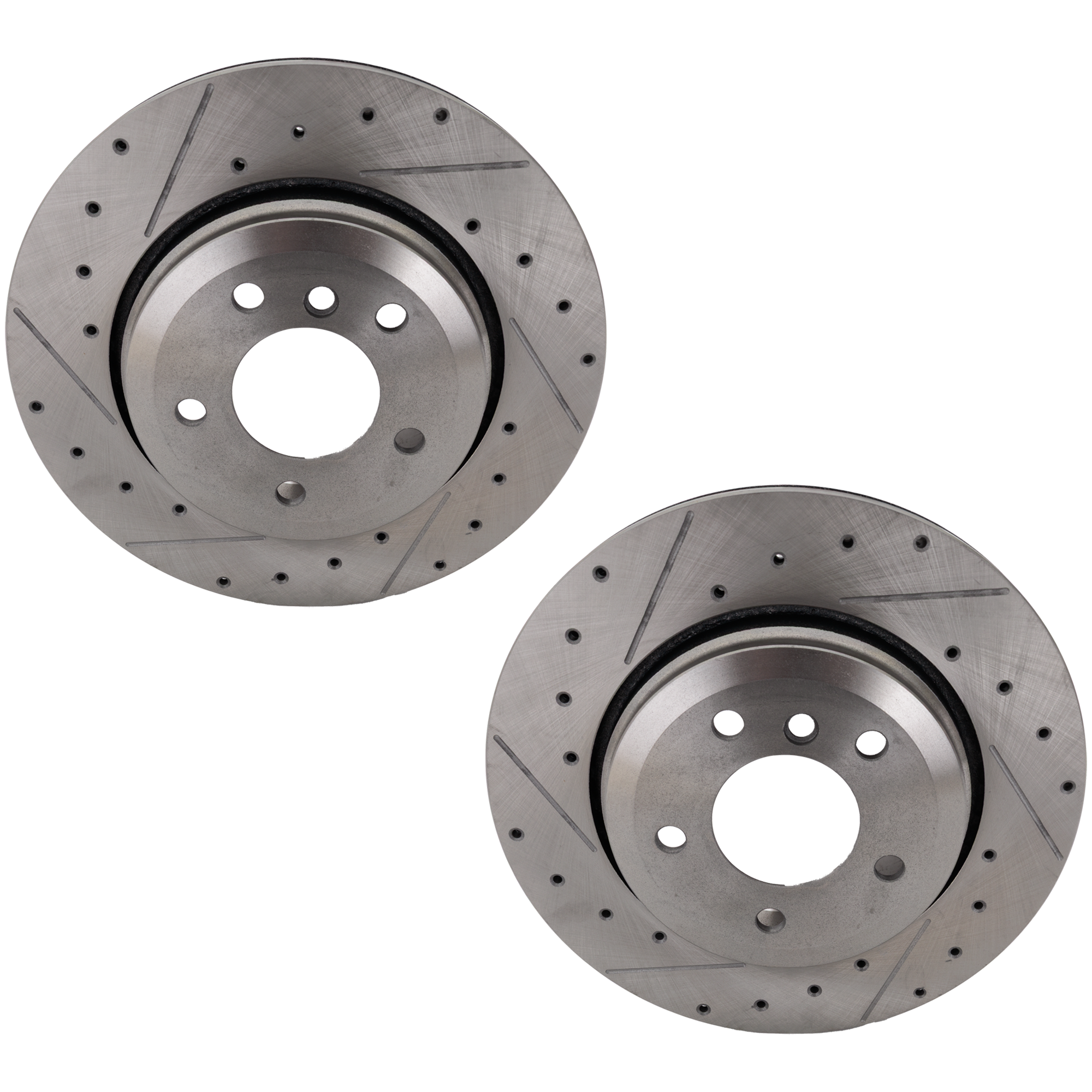 AM BMW 3 SERIES 01-06 REAR BRAKE DISC RH AND LH Drilled and Slotted SKU SET JB27110033DRS2 OEM 12134057-34219-145416-48880126