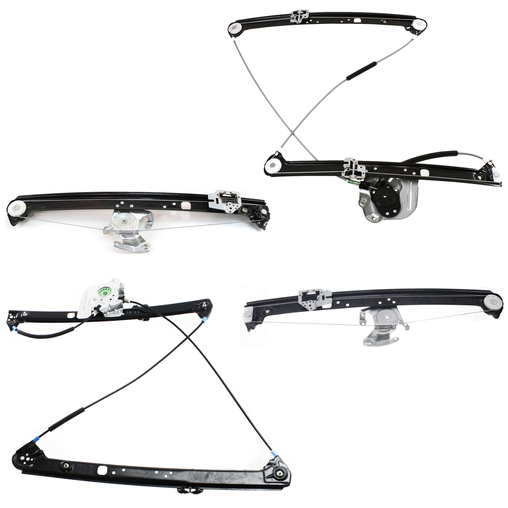 AM X5-00-06 FRONT AND REAR WINDOW REGULATOR RH AND LH Power w o Motor SKU SET JB462919-4 Partslink BM1350104 BM1351104 BM1550103 BM1551103 OEM 51338254911-51338254912-513571