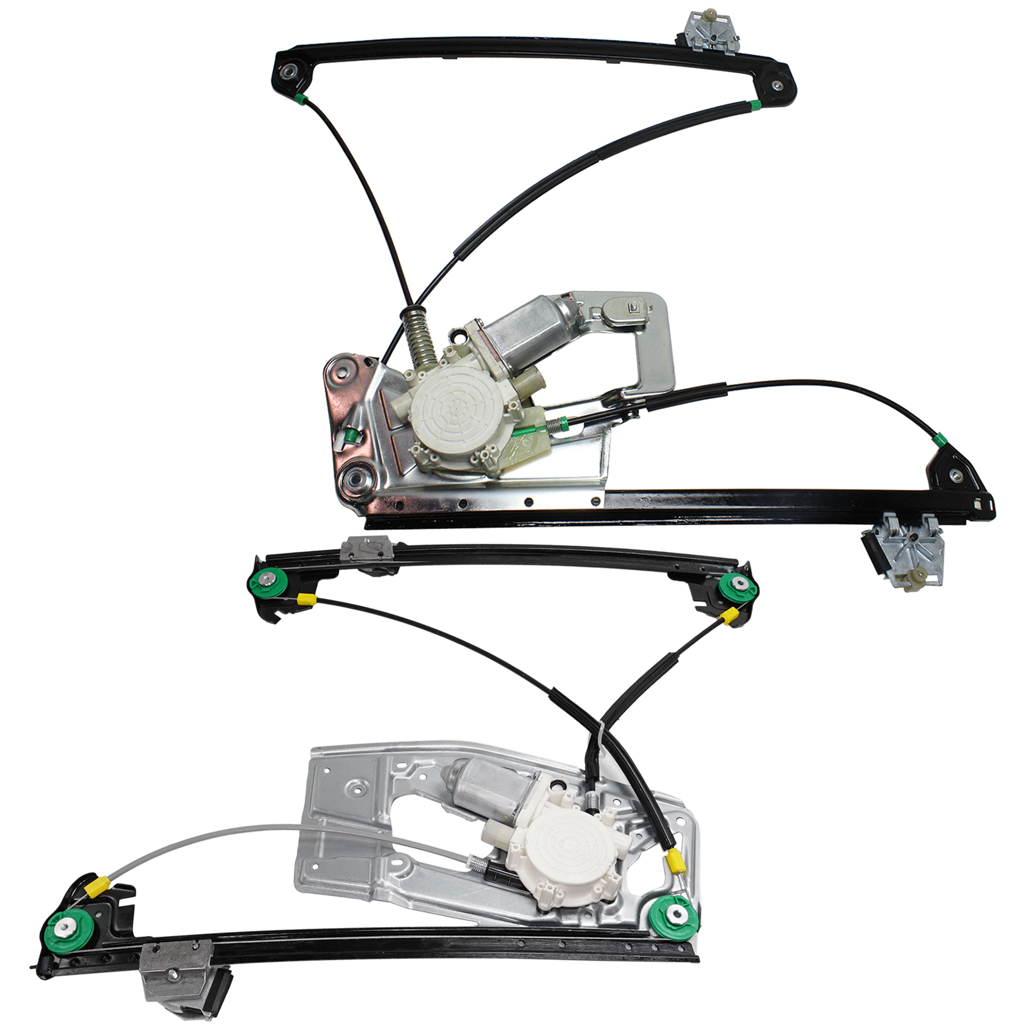 AM 5 SERIES 97-03 FRONT WINDOW REGULATOR RH AND LH Power w Motor Base Model SKU SET JB462927 Partslink BM1350117 BM1351117 OEM 51338252393 PFM 51338252394 PF