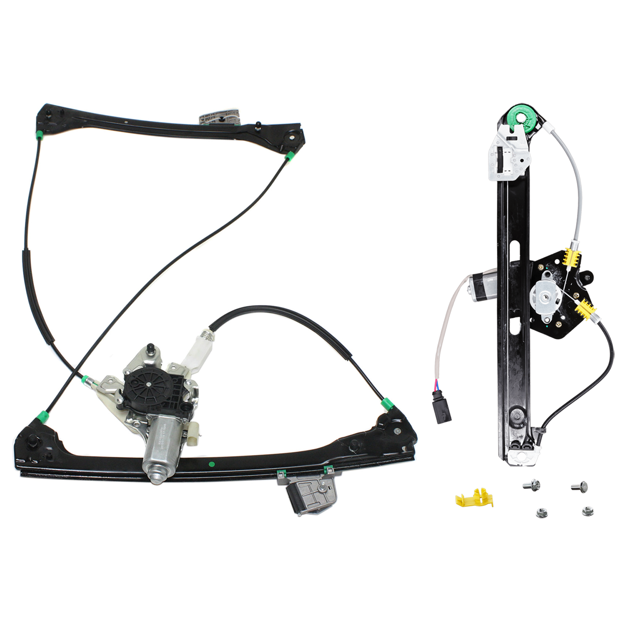 AM M3-01-06 FRONT AND REAR WINDOW REGULATOR RH Power w Motor Convertible Coupe SKU SET JB491707 A Partslink BM1351131 BM1551113 OEM 51338229106 PFM 51358212100 PF