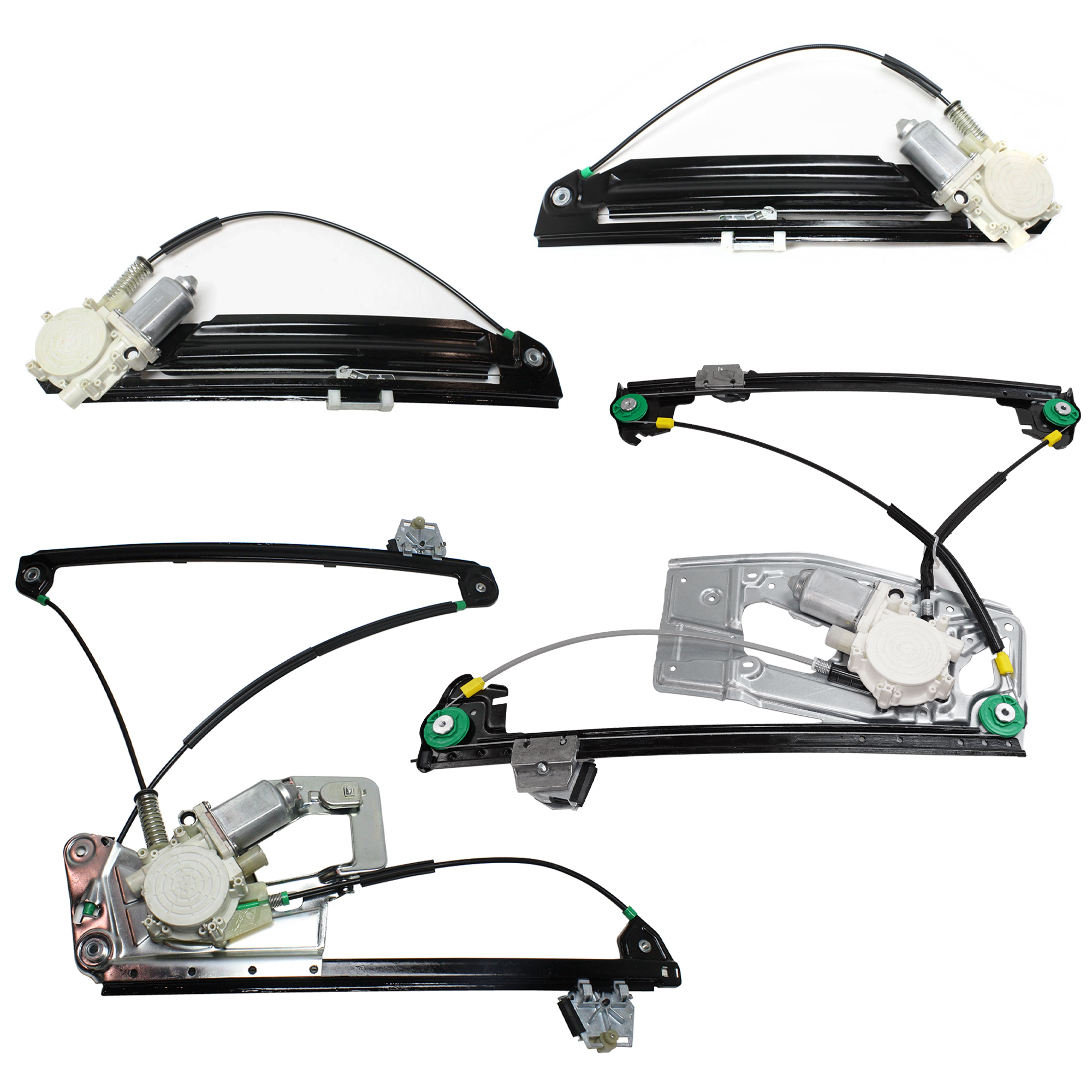 AM 5 SERIES 97-03 FRONT AND REAR WINDOW REGULATOR RH AND LH Set of 4 Power w Motor SKU SET JB491715-4 Partslink BM1350117 BM1351117 OEM 51338252393 PFM 51338252394 PF
