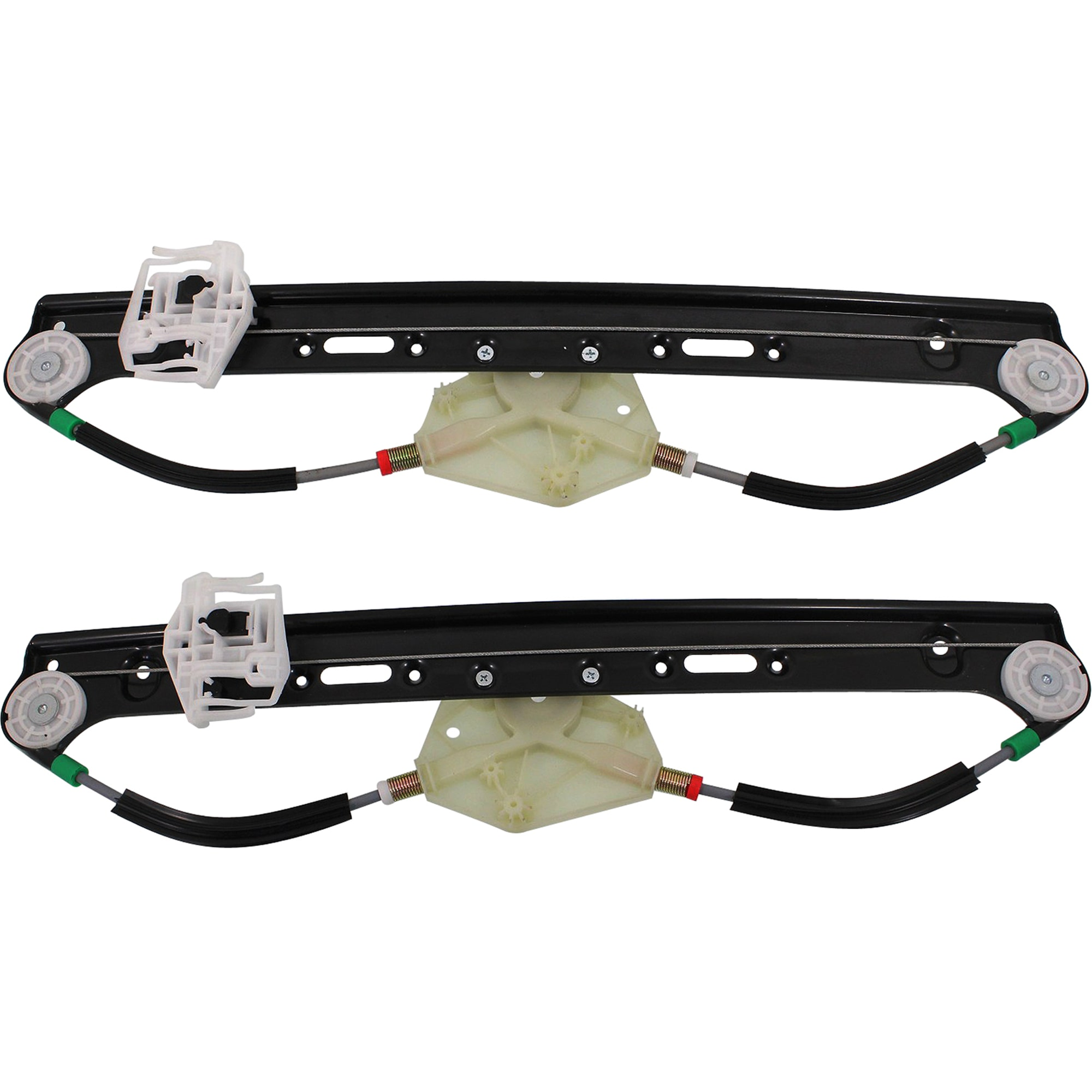 AM X3-04-10 REAR WINDOW REGULATOR RH AND LH Power w o Motor SKU SET JB491717 Partslink BM1550110 BM1551110 OEM 51353448251-51353448252