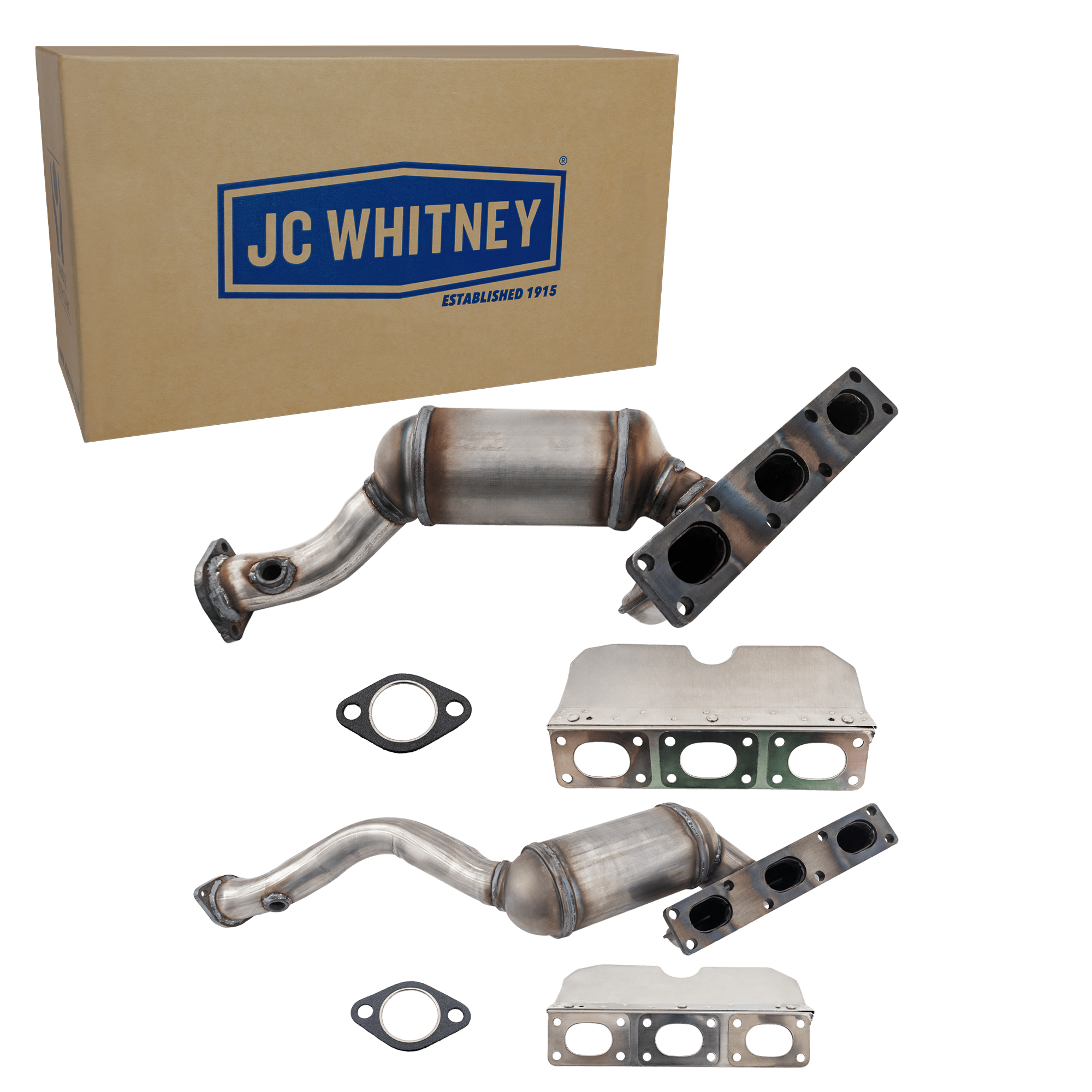 AM 5 SERIES 01-06 CATALYTIC CONVERTER Front and Rear with Exhaust Manifold SKU SET JB960301