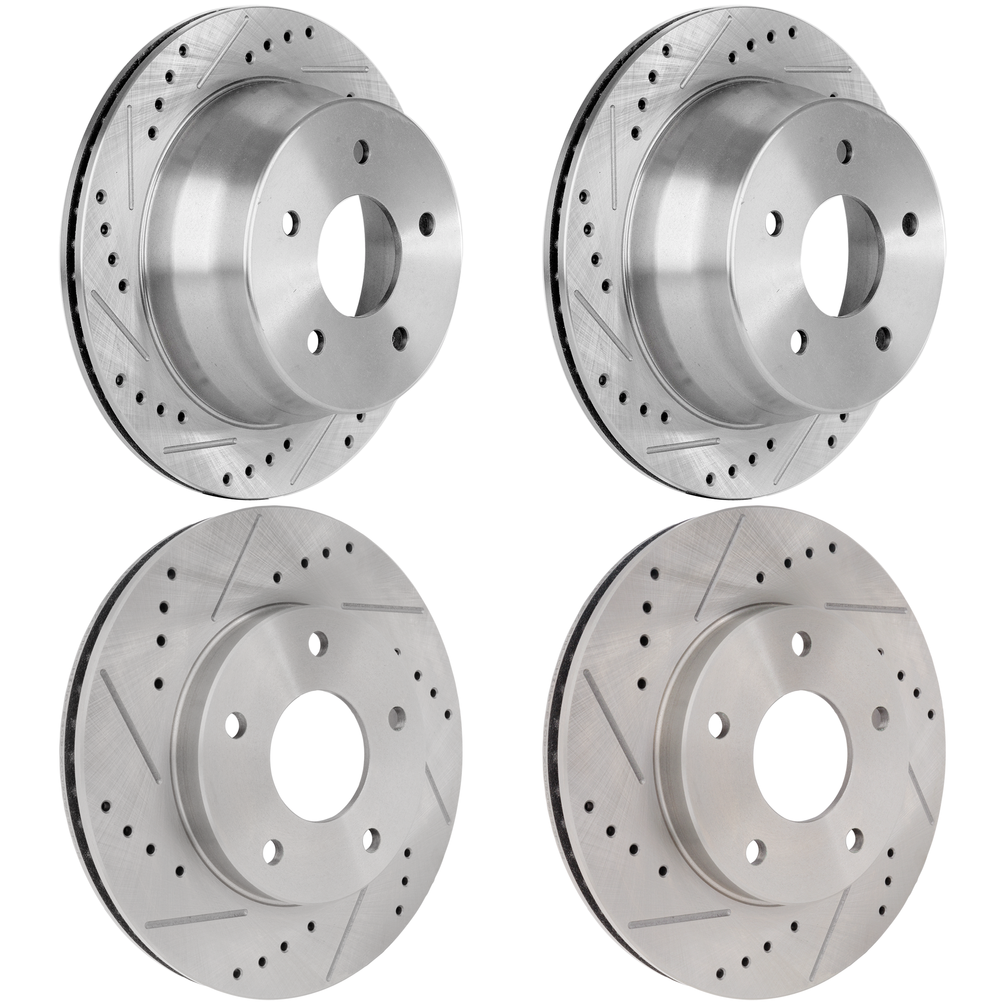 AM BLAZER 97-05 BRAVADA 97-01 FRONT AND REAR BRAKE DISC RH AND LH 4 Wheel Set Cross drilled and Slotted Vented 5 Lugs SKU SET JC27110008DRS4 OEM 19848-55047-56694-65975-101708