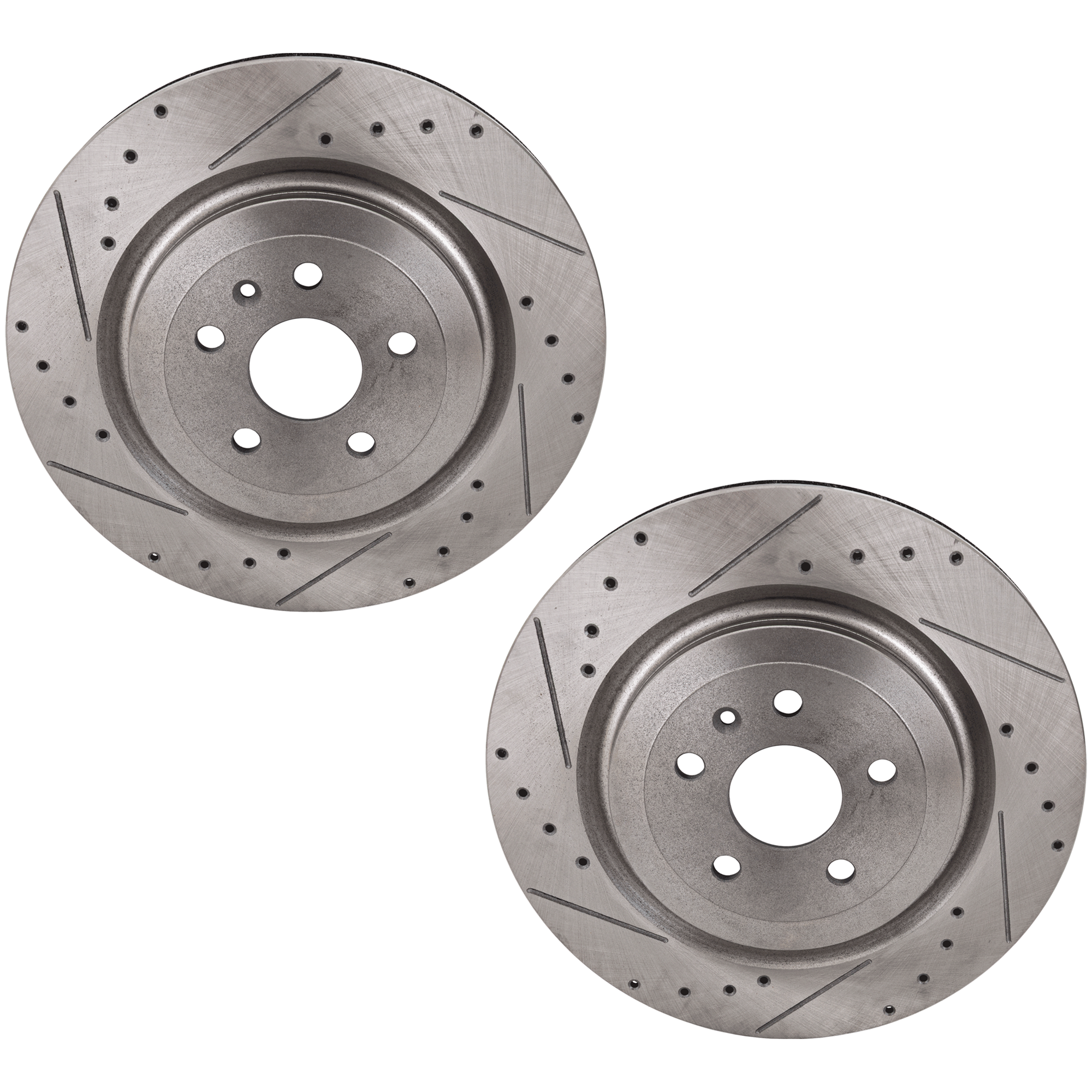 AM CTS 09-19 CAMARO 10-20 REAR BRAKE DISC RH AND LH Drilled and Slotted SKU SET JC27110059DRS2 OEM 41251-55163-493117-850153-9007
