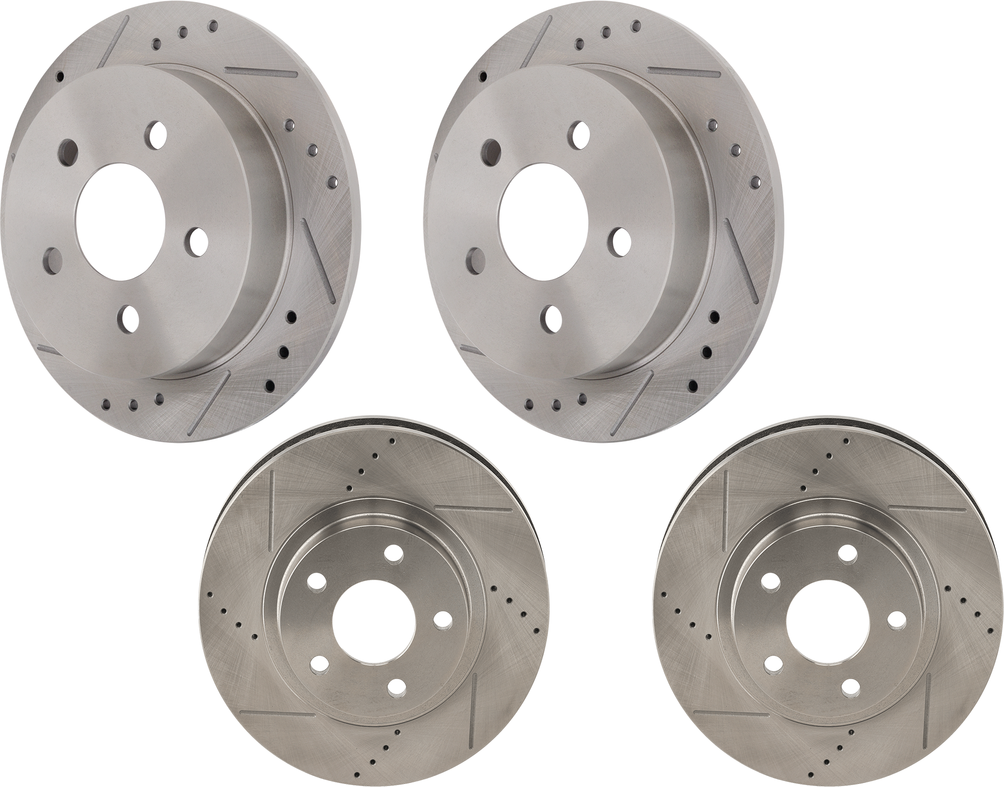 AM IMPALA MONTE CARLO 00-05 FRONT AND REAR BRAKE DISC RH AND LH 4 Wheel Set Cross drilled and Slotted SKU SET JC27110064DRS4 OEM 19854-55039-56629-65920-101706